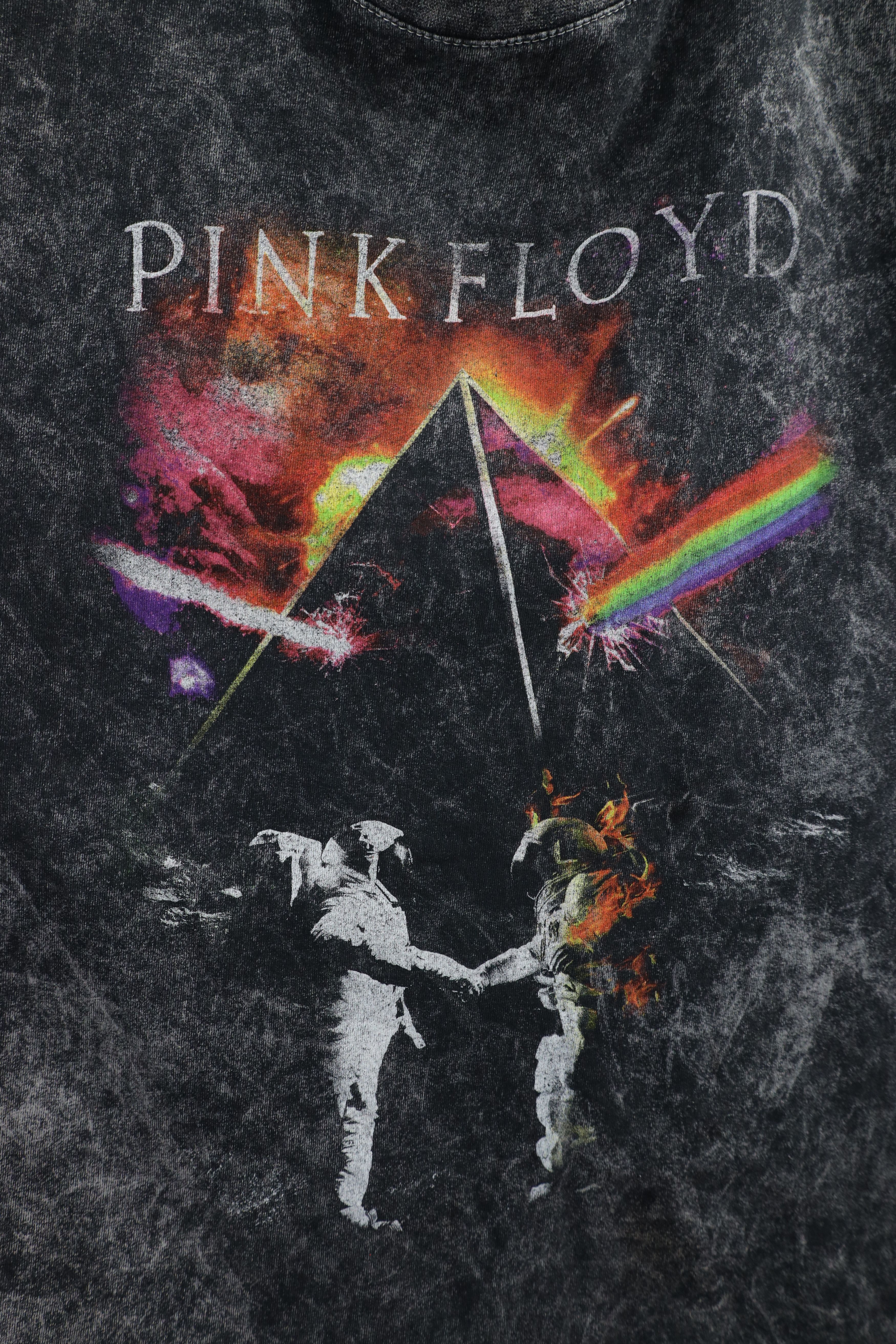 Vintage Vintage Y2K Acid Wash Spell Out Pink Floyd Band T-Shirt Size US XXL / EU 58 / 5 - 4 Thumbnail