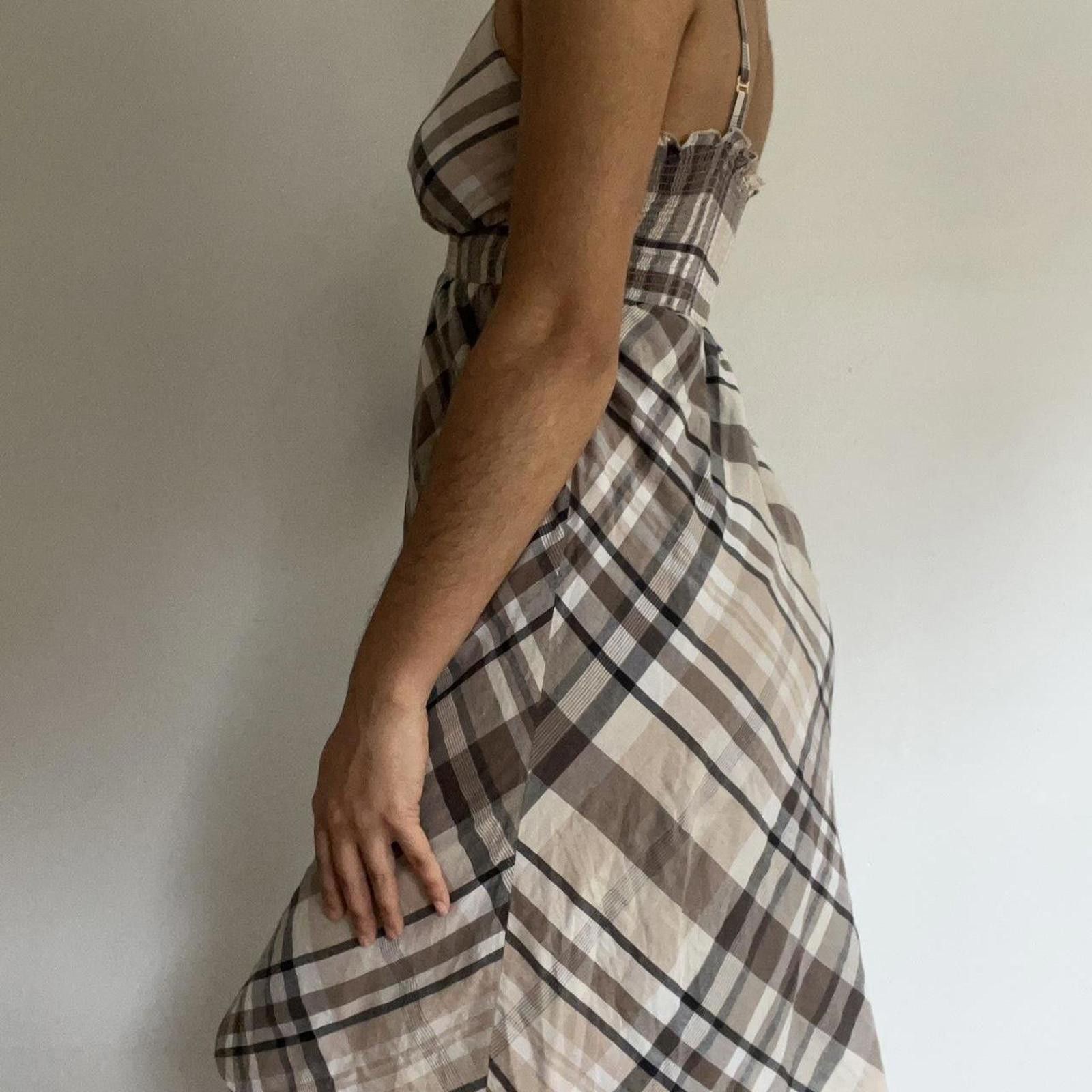 Other Tan and brown plaid midi dress with adjustable straps Size S / US 4 / IT 40 - 6 Thumbnail