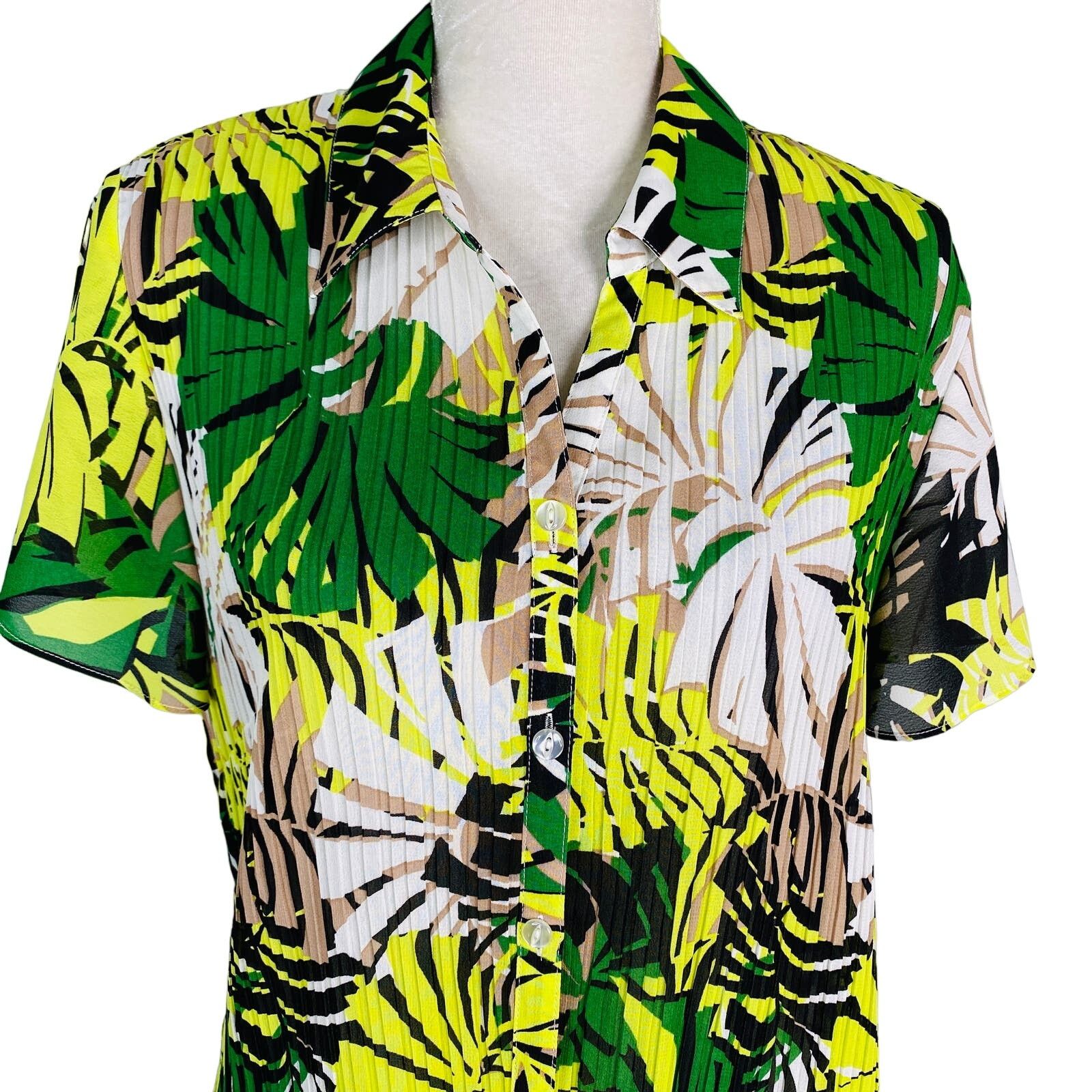 Other Fashion Bug Button Down Shirt XL Plants Vacation New Size XL / US 12-14 / IT 48-50 - 5 Thumbnail