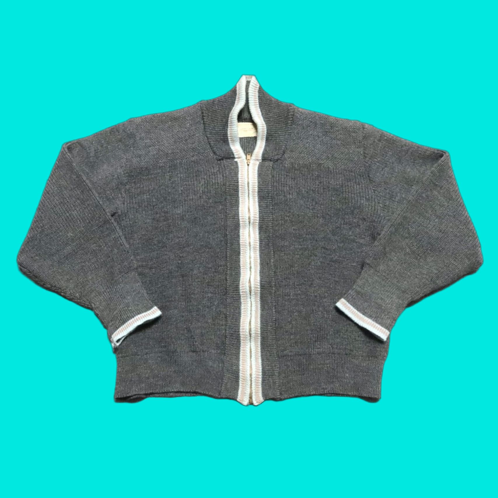 Vintage VINTAGE Skookum Wool Cardigan Jacket Mens 44 Grey Cardigan Wool Jacket 1940s 44 Mens Size US XXL / EU 58 / 5 - 1 Thumbnail
