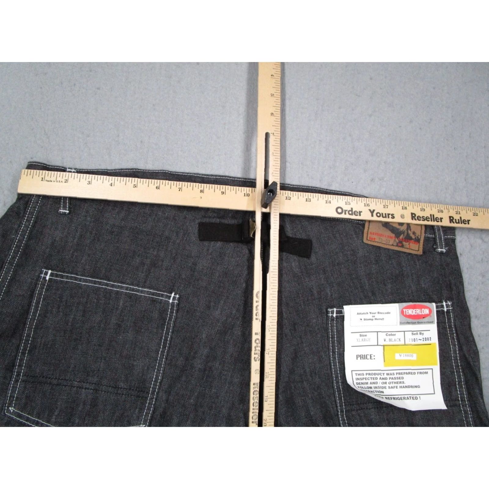 Tenderloin TENDERLOIN Jeans Mens XL Black Cinch Back Denim 5-Pocket Relaxed High Rise Baggy Made in Japan Size US 36 / EU 52 - 6 Thumbnail
