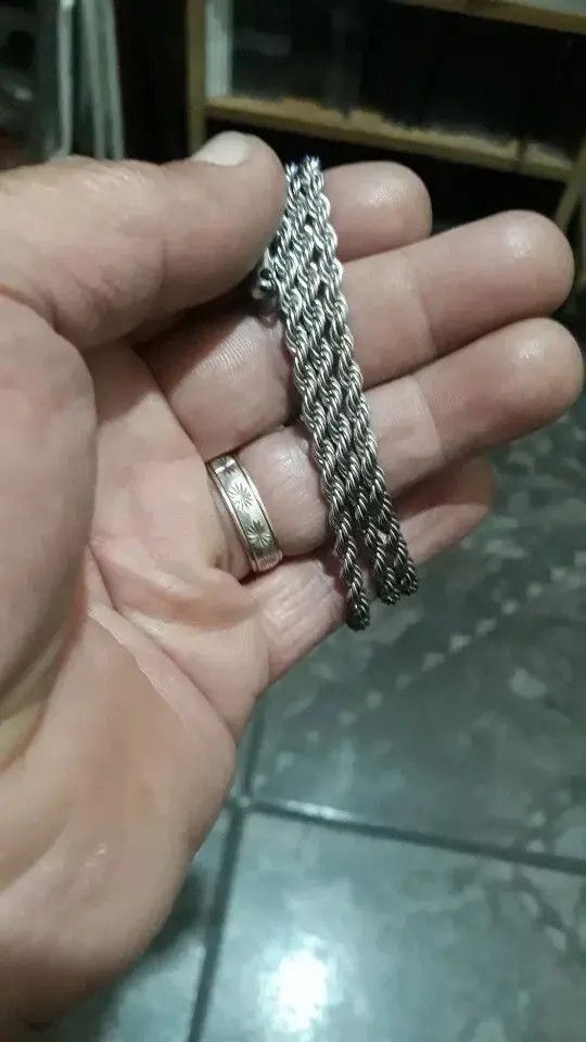 Jewelry Silver 5mm Rope Chain Necklace Size ONE SIZE - 4 Thumbnail