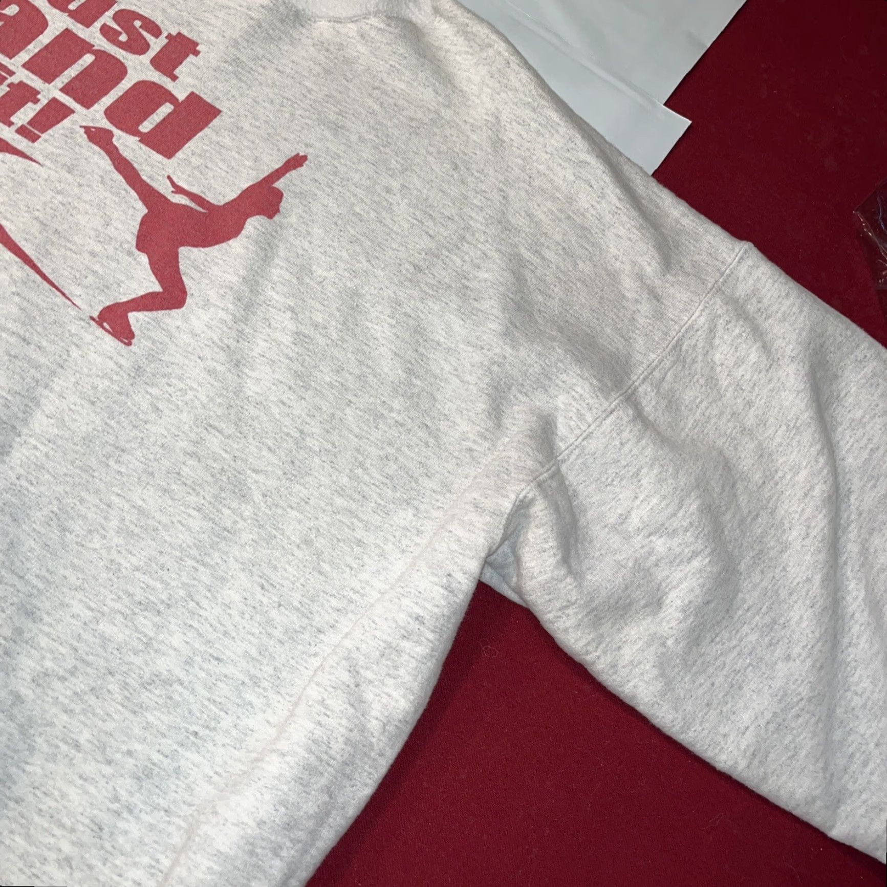 Vintage VINTAGE GRAY FIGURE SKATER Sweatshirt Ice Skater Red “Just Land It” Ice Skating 90s XL Size US XXL / EU 58 / 5 - 7 Thumbnail