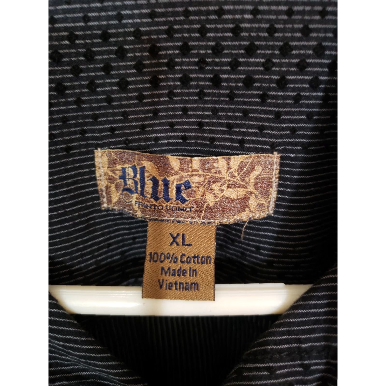 Vintage Blue Brand Shirt XL Black Diamonds Fashionable Warm Soft Elongated Dark Size XL / US 12-14 / IT 48-50 - 5 Thumbnail