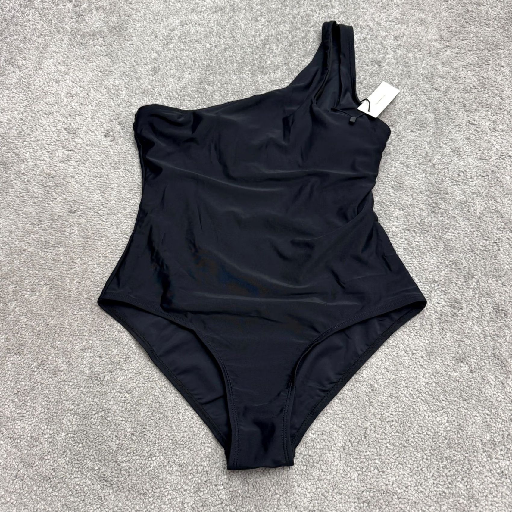 Vintage Commense One Shoulder Cut-Out Backless Swimwear One Piece Large Black Bodysuit Size L / US 10 / IT 46 - 2 Thumbnail