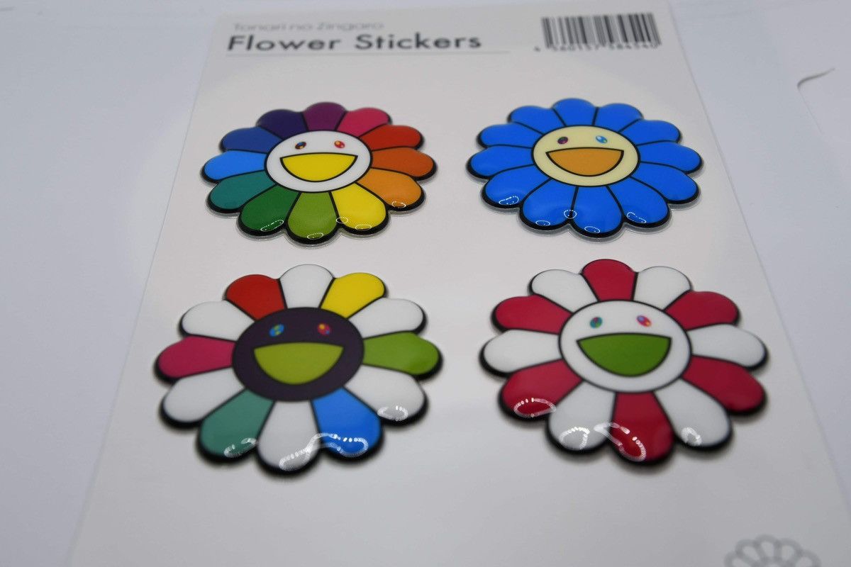Takashi Murakami Takashi Murakami - Bubblingly Sticker - 4 Flowers (rainbow, pink, cyan) Size ONE SIZE - 2 Thumbnail