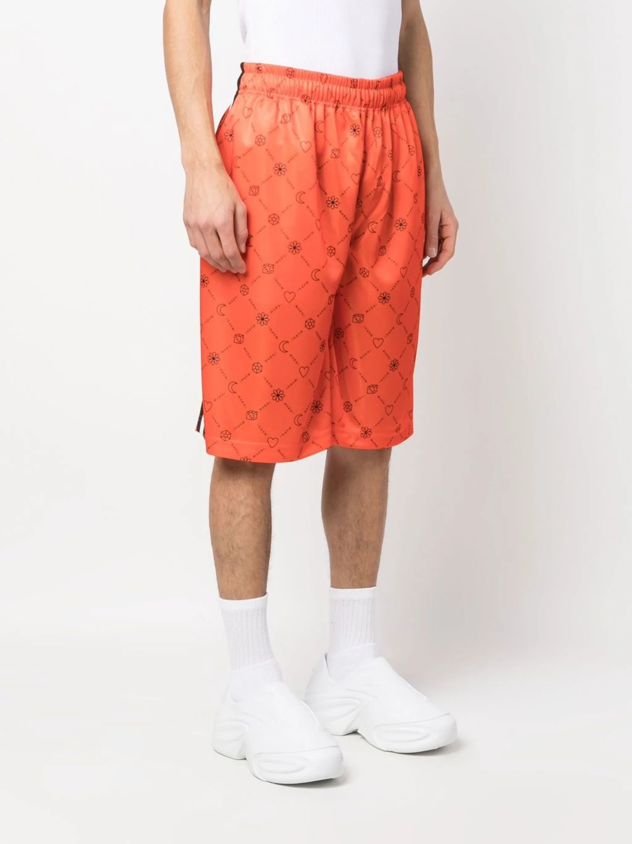 Marni o1y0225 Logo-Print Short in Orange Size US 32 / EU 48 - 3 Thumbnail