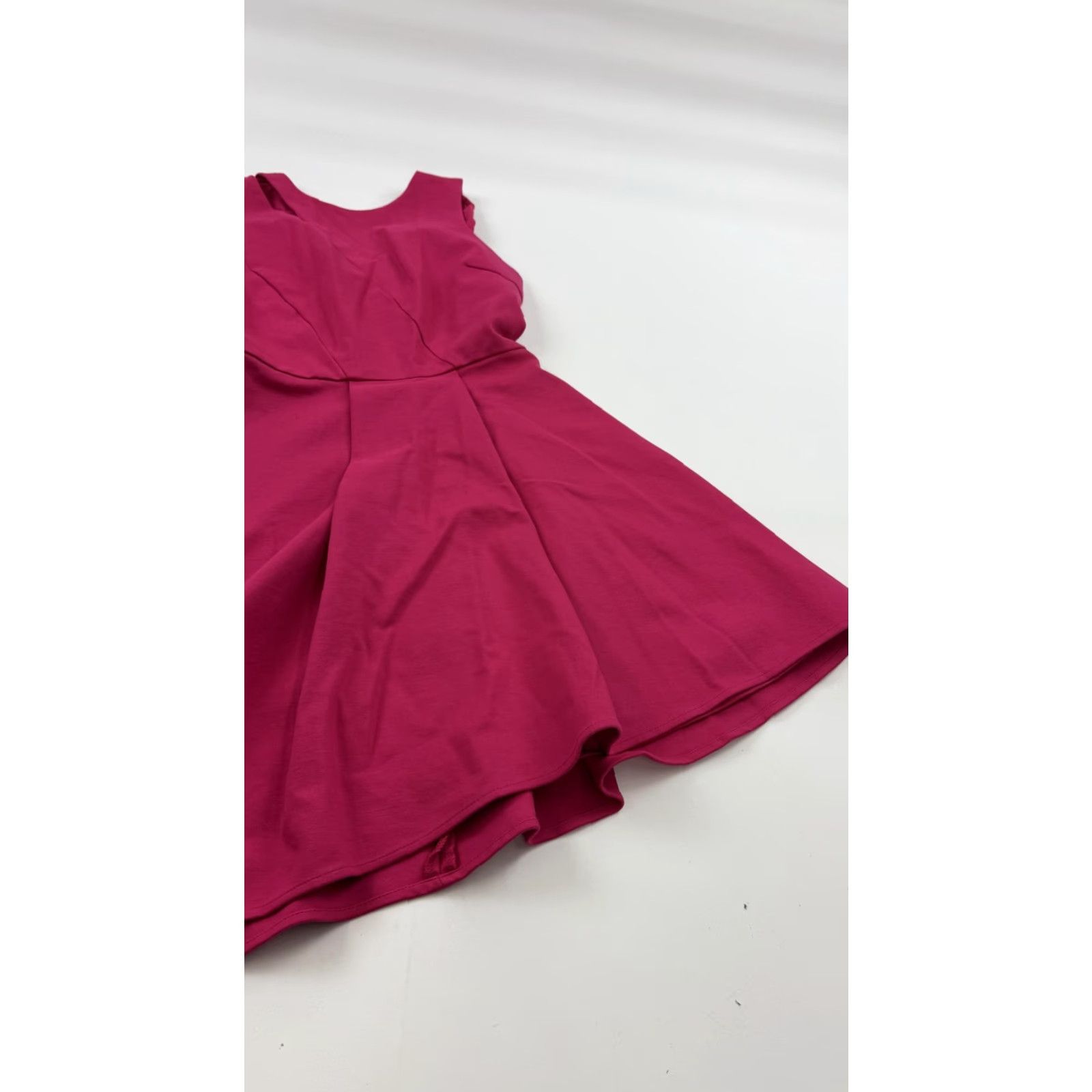 Vintage Adelyn Rae Dress Womens Small Magenta Pink Fit & Flare Skater High Low Pleated Size S / US 4 / IT 40 - 3 Thumbnail