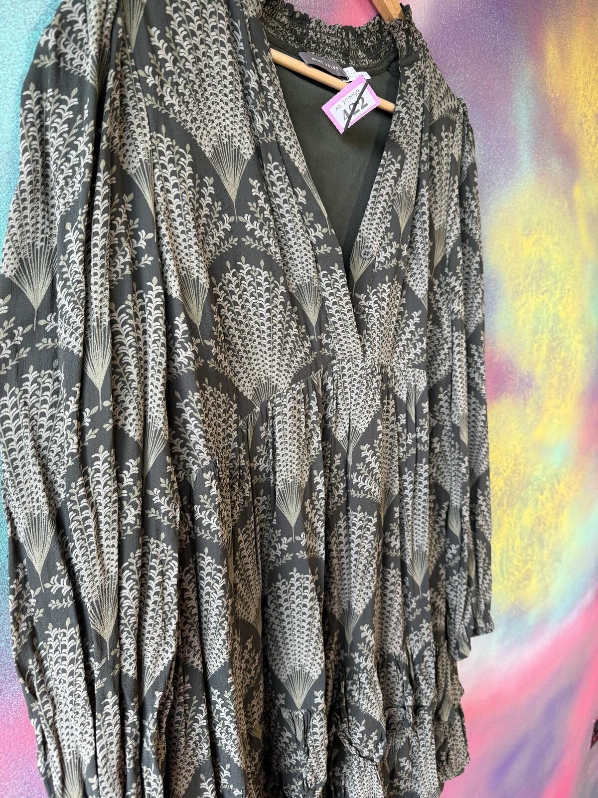 Other Mint velvet khaki Green paisley print mini dress Size L / US 10 / IT 46 - 3 Thumbnail