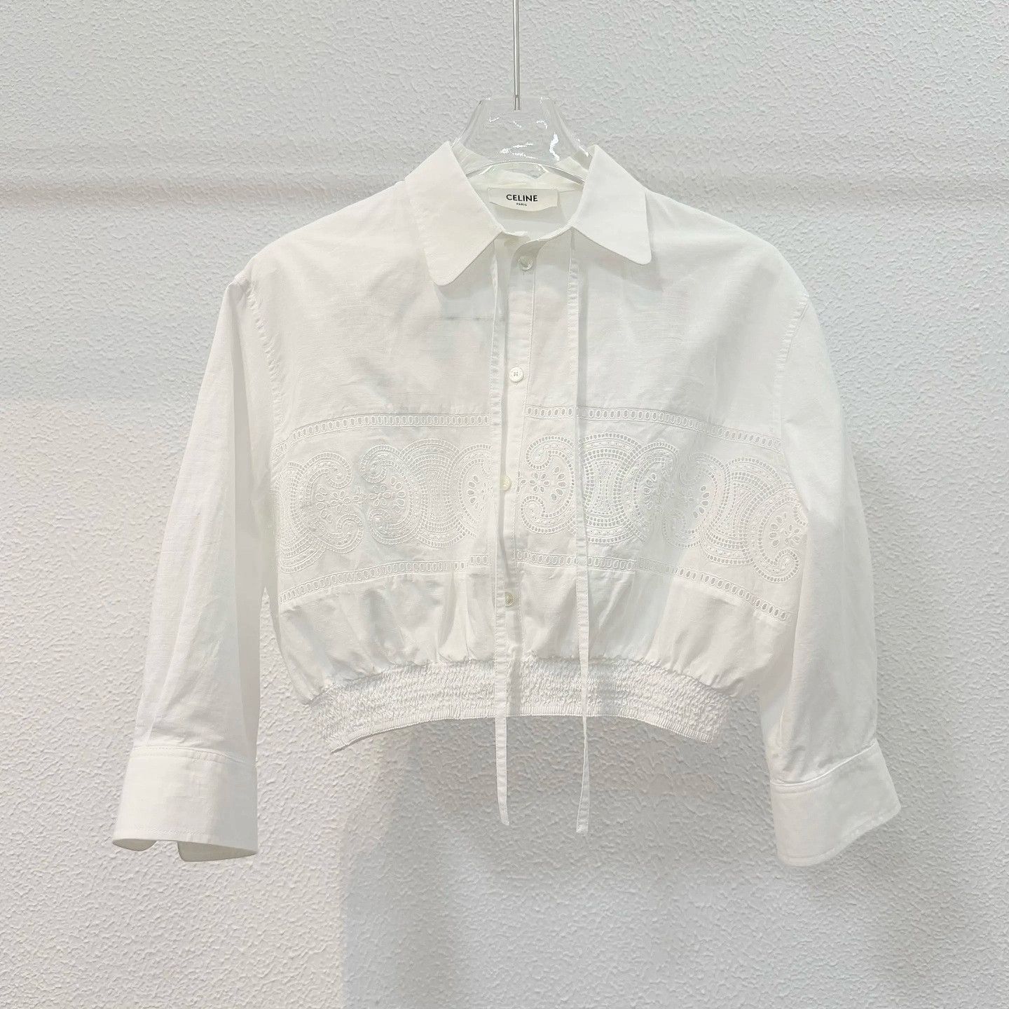 Celine Celine Embroidered Cotton Button Up Shirt Size 34 Size XS / US 0-2 / IT 36-38 - 1 Thumbnail