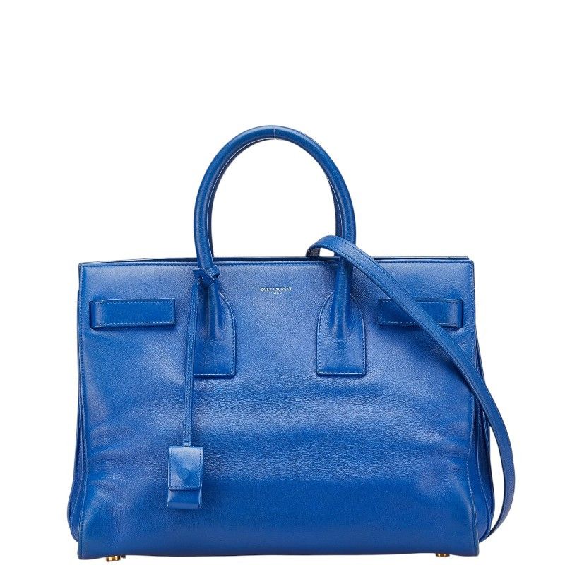 YVES Saint Laurent Sac De Jour Leather 2Way Bag Leather Shoulder Bag 324823 in Blue, Women's