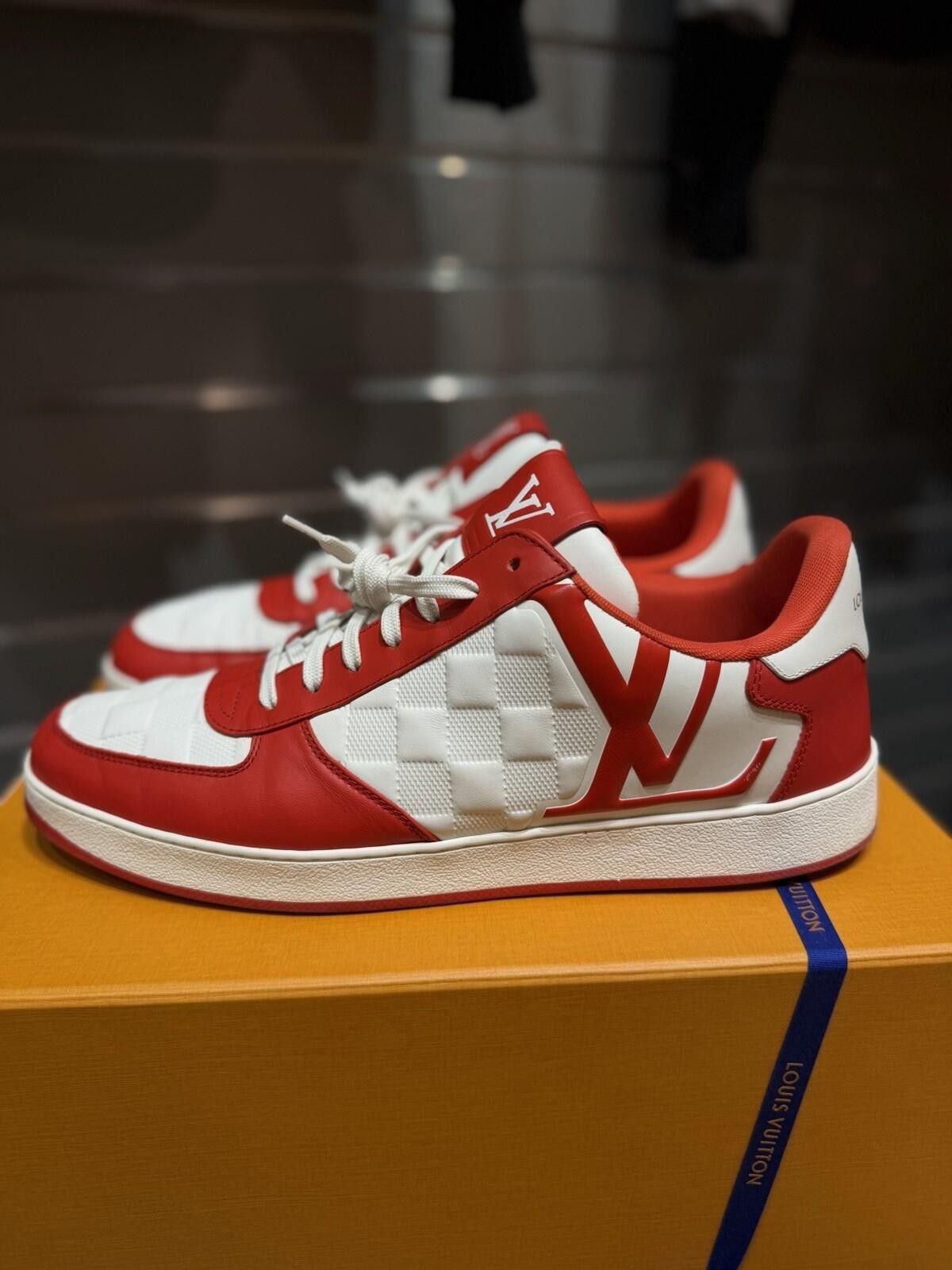 Louis Vuitton Louis Vuitton Rivoli Red Low Top Sneakers Size 10LV/11US Size US 11 / EU 44 - 5 Thumbnail
