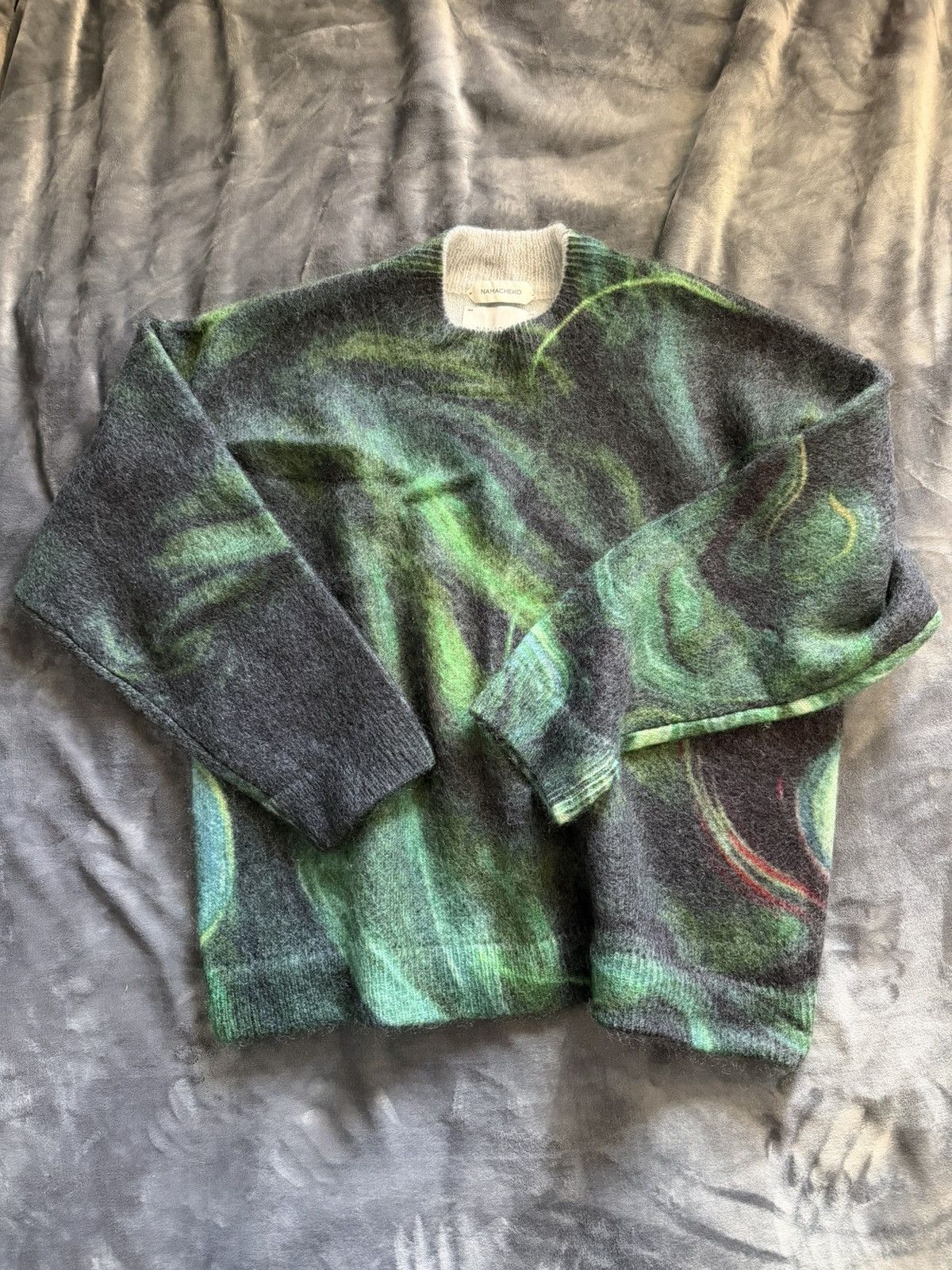 Namacheko Namacheko Rezyane Printed Green Wool Sweater Size US L / EU 52-54 / 3 - 1 Thumbnail