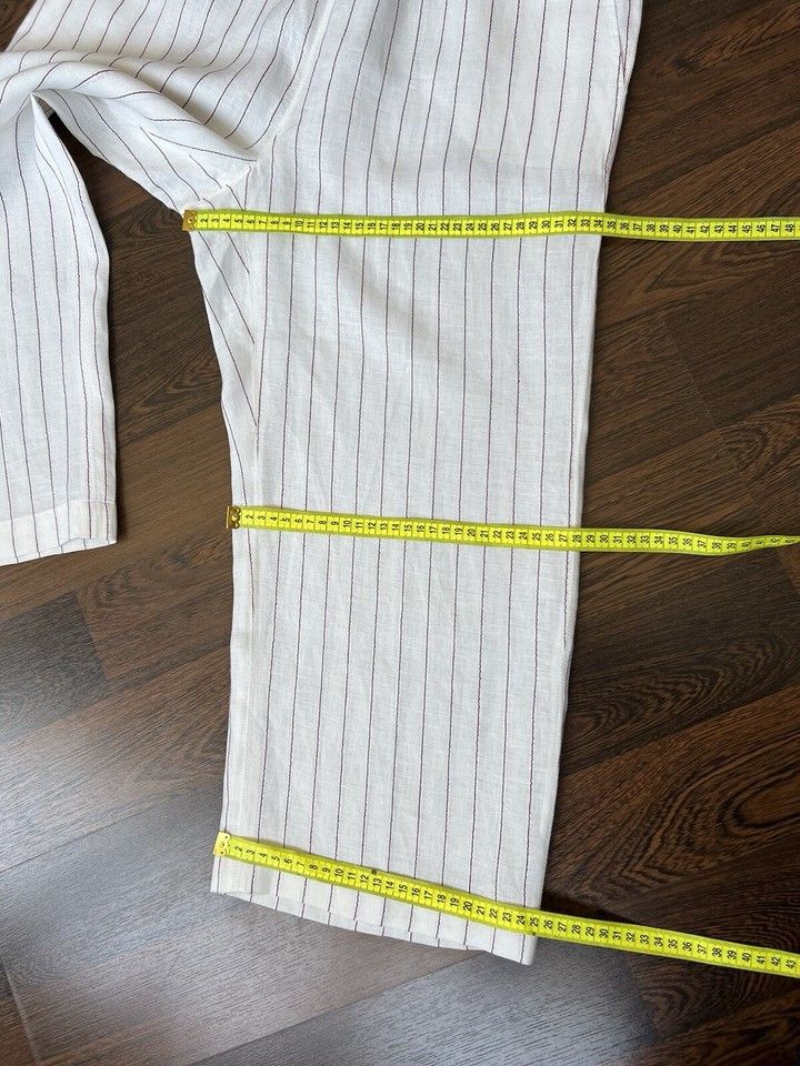 Other Persona by Marina Rinaldi Linen Blend Pants White US 10 Size 32" / US 10 / IT 46 - 18 Thumbnail