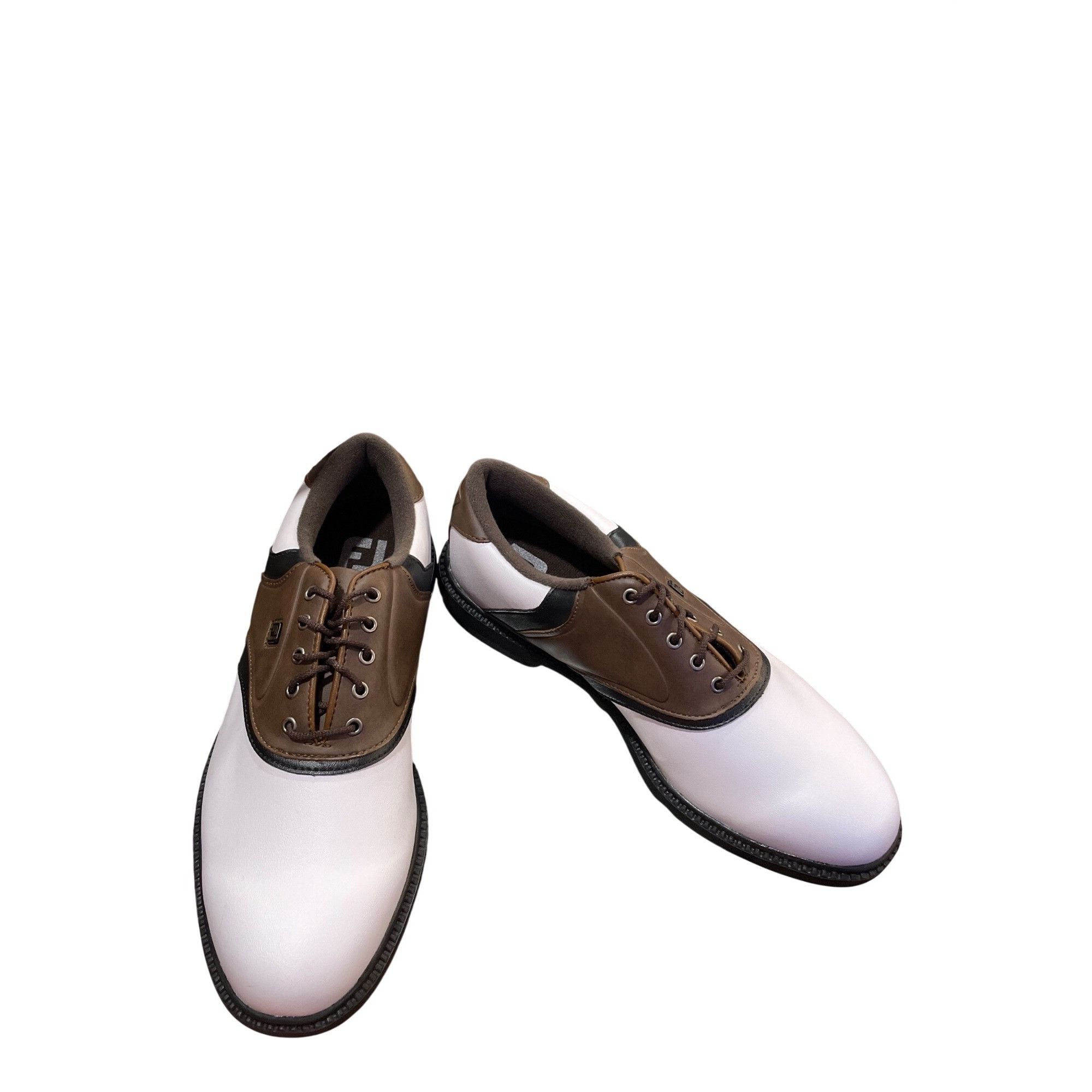 Footjoy Foot Joy mens white brown leather rubber golf shoes sneakers Size US 8.5 / EU 41-42 - 1 Thumbnail