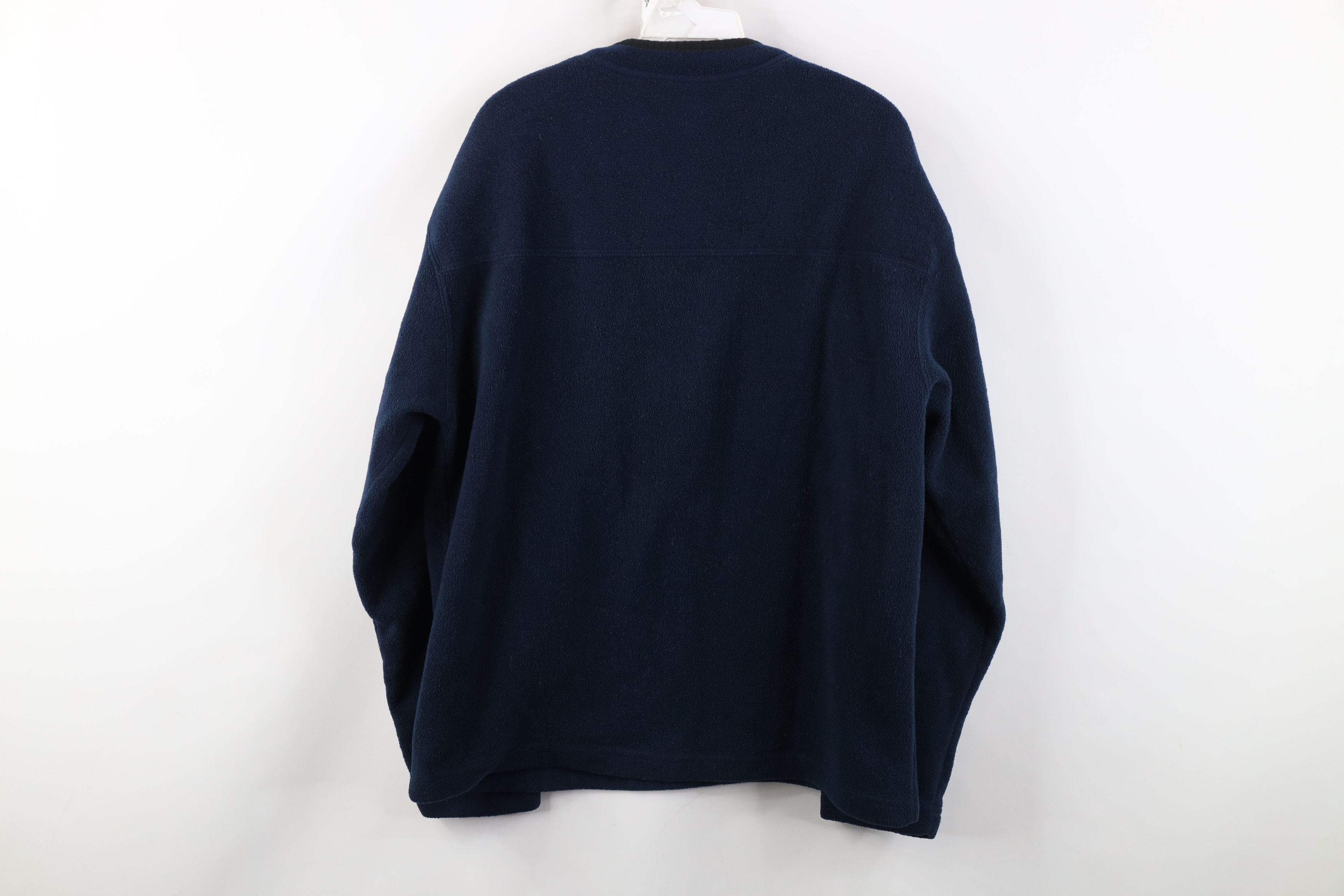 Gap Vintage 90s Y2K Gap Blank Thick Fleece V-Neck Sweater Blue Size US L / EU 52-54 / 3 - 10 Thumbnail