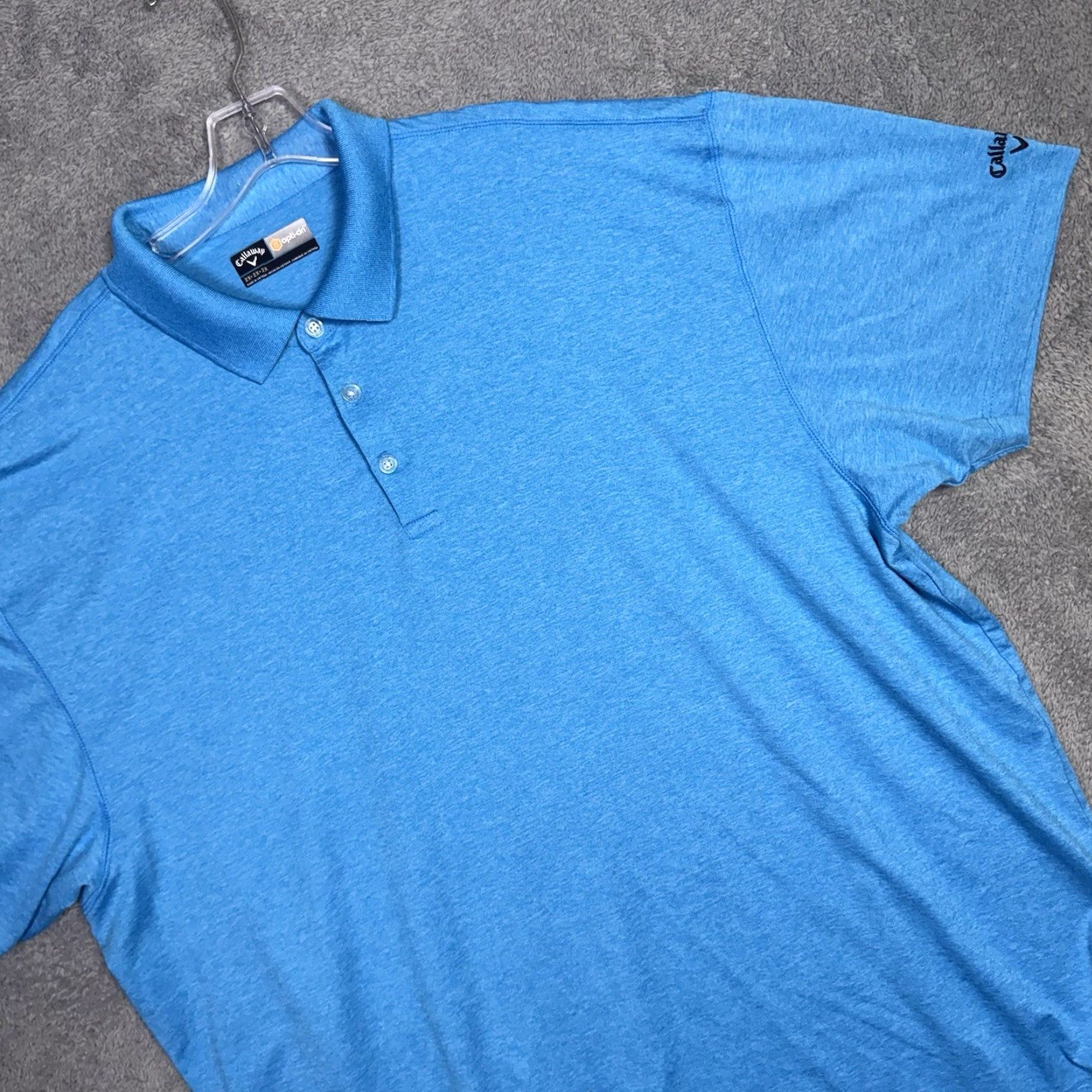 Callaway Callaway Opti Dri Polo Men 2XL Swing Tech Heather Blue Wicking Lightweight Polo Size US XXL / EU 58 / 5 - 3 Thumbnail