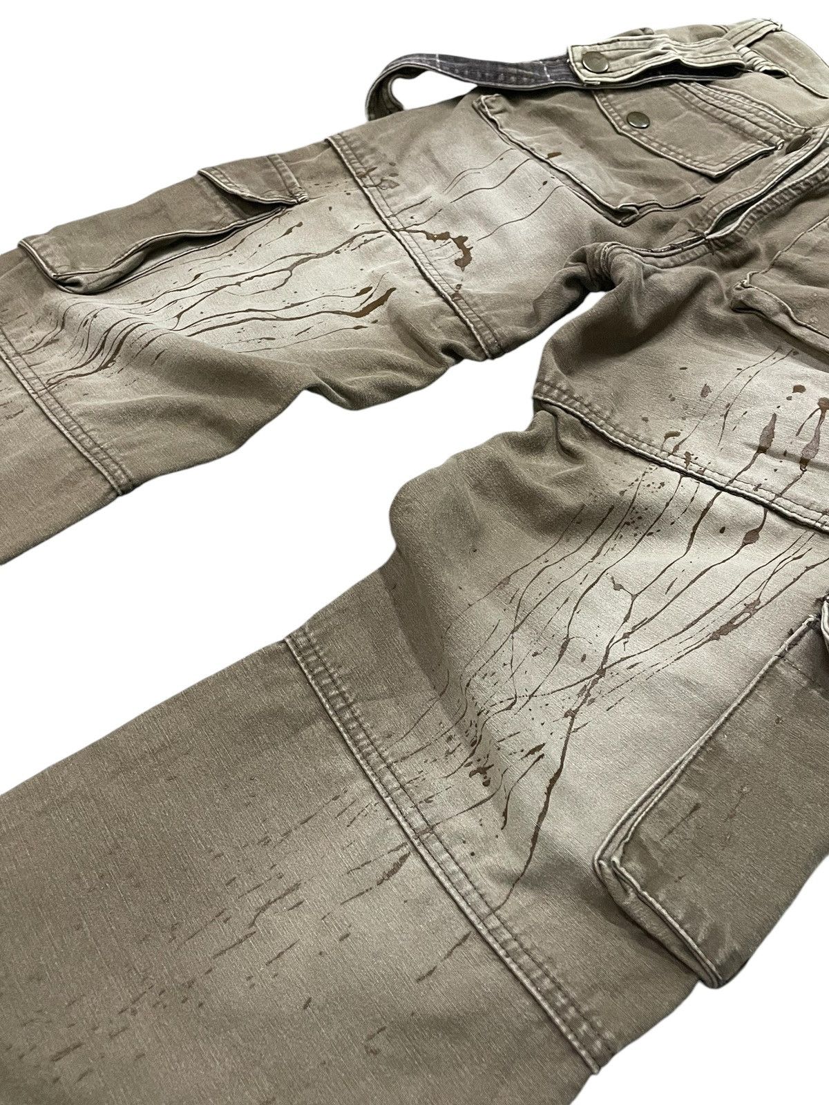 BUFFALO BOBS × Hysteric Glamour × Le Grande Bleu (L.G.B.) As Urban Cargo Baggy Suspender Painter Pants Size US 29 - 15 Thumbnail
