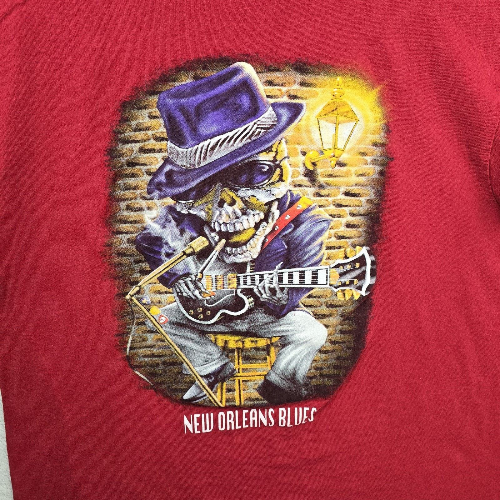 Delta Vintage New Orleans Blues Skeleton Musician Shirt Mens XL Size US XL / EU 56 / 4 - 2 Thumbnail