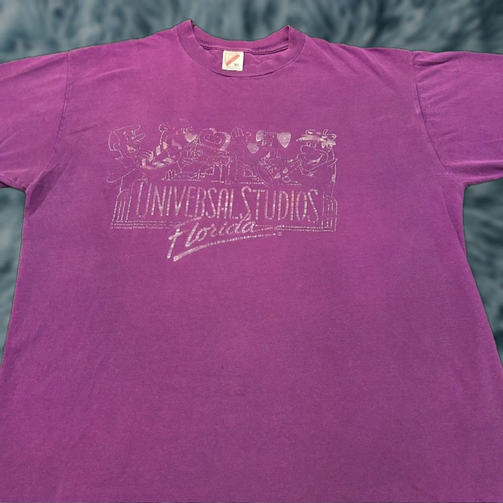 Vintage VINTAGE 90s Universal Studios Cartoon Shirt Mens XL Purple Flintstones Jetsons VTG 1990s Size US XL / EU 56 / 4 - 1 Thumbnail