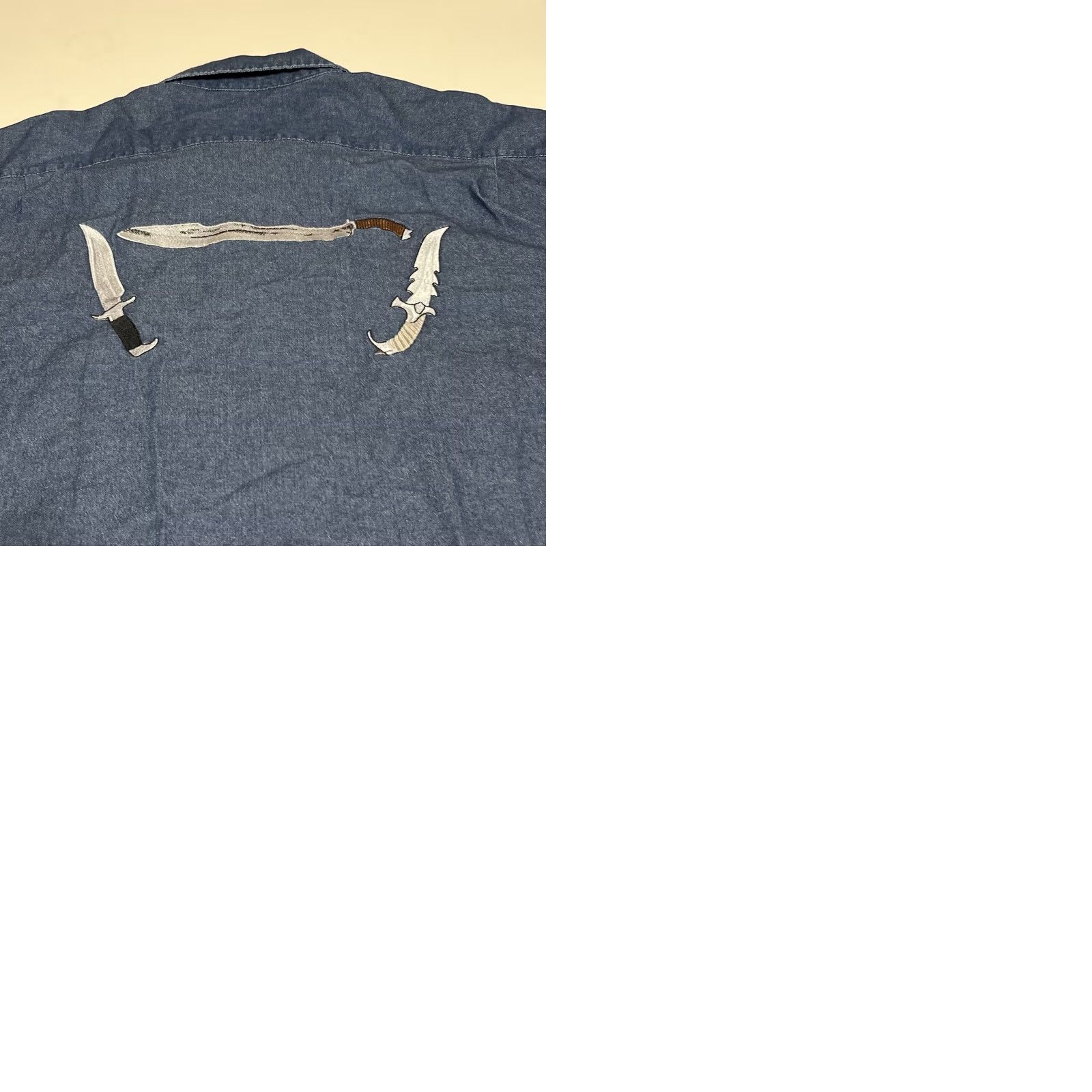 Wrangler VINTAGE Wrangler Comfort FLEX Men's 3XL Long Sleeve Button-Up Shirt Embroider Knives Size US XXL / EU 58 / 5 - 9 Thumbnail