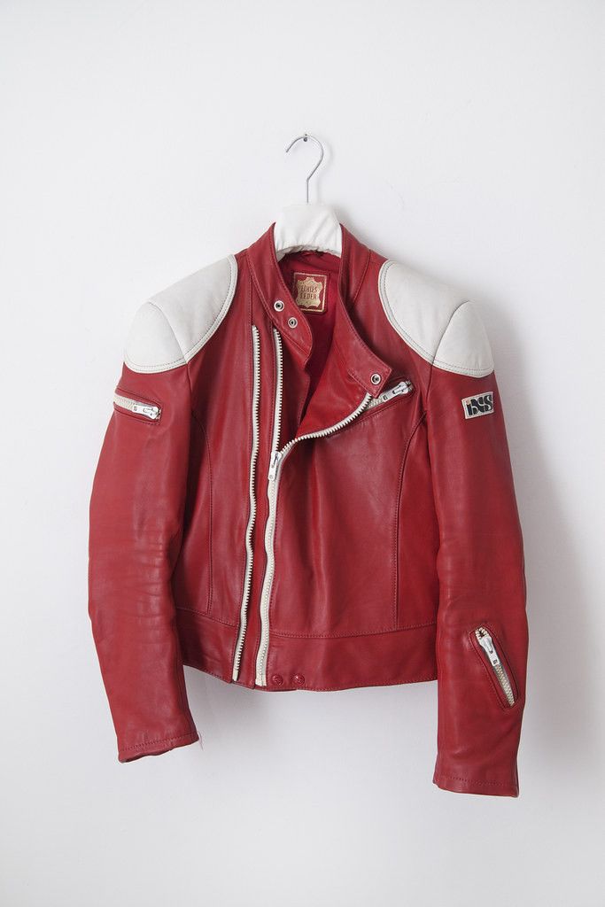 Vintage 1990's red leather biker jacket Size US S / EU 44-46 / 1 - 1 Thumbnail