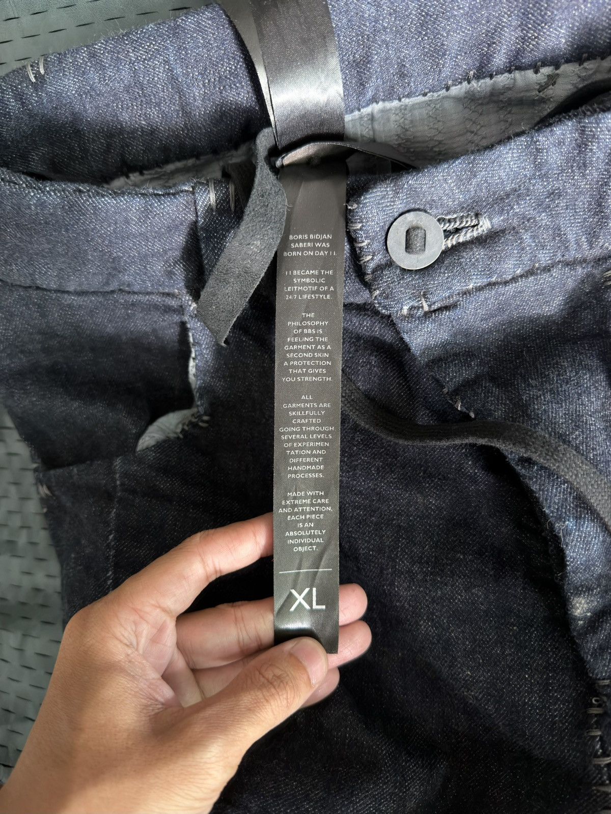 Boris Bidjan Saberi Boris Bidjan Saberi PH13 HS Handstitched Denim Pants Size US 34 / EU 50 - 7 Thumbnail