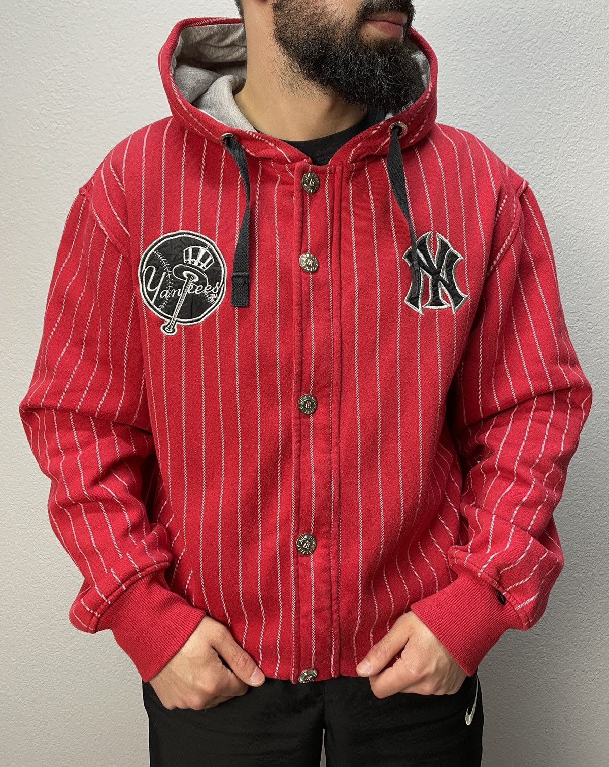 New York Yankees Vintage Y2K Adidas New York Yankees Baggy Fit Zip Hoodie Size US XL / EU 56 / 4 - 16 Thumbnail