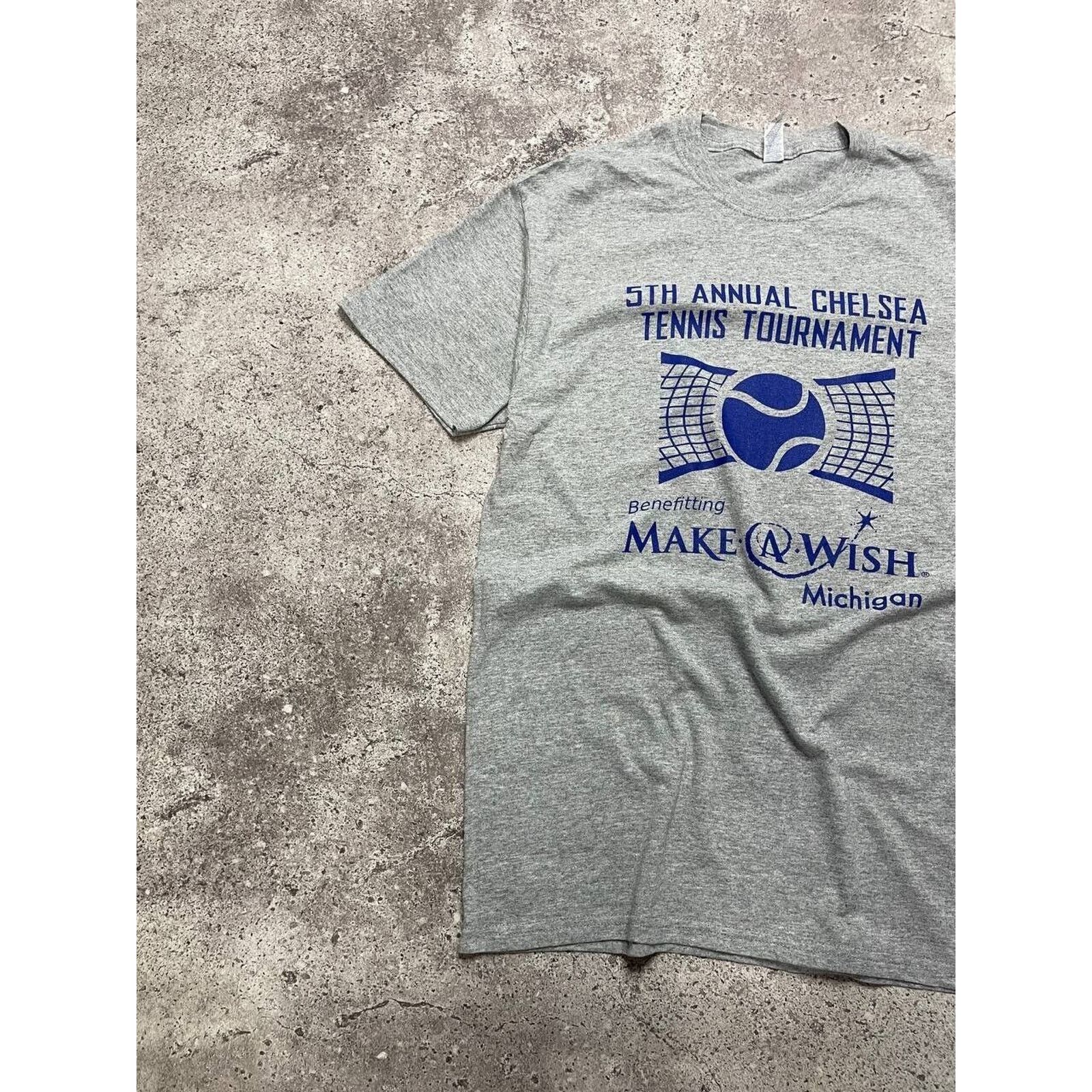 Jerzees × Vintage Vintage Make-A-Wish Tennis Tournament Tee Chelsea Michigan Size US M / EU 48-50 / 2 - 2 Thumbnail