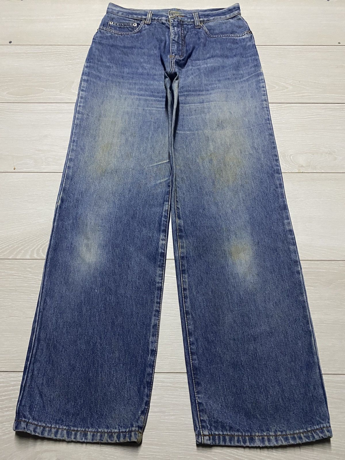 Japanese Brand Vintage Back & Forth Faded Wash Grunge Loose Jeans Size US 28 / EU 44 - 1 Thumbnail