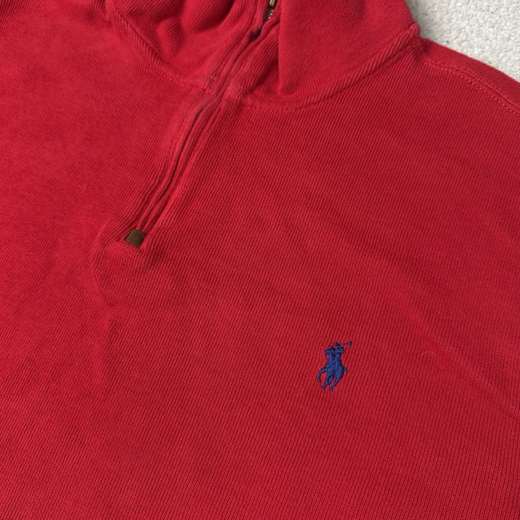 Polo Ralph Lauren Polo Ralph Lauren Sweater Mens 2XL Red Cotton Pullover Mock Neck 1/4 Zip Size US XXL / EU 58 / 5 - 3 Thumbnail
