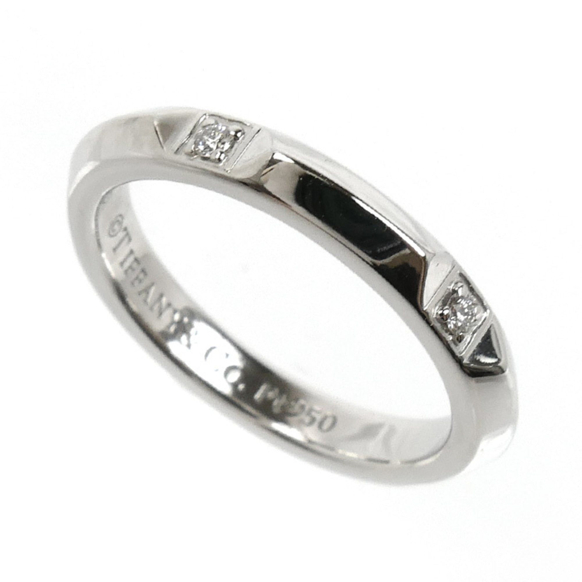 Tiffany & Co. TIFFANY&Co. Tiffany & Co. Pt950 Platinum True Band Ring with Diamonds, 4.3g, Women's Size ONE SIZE - 1 Thumbnail