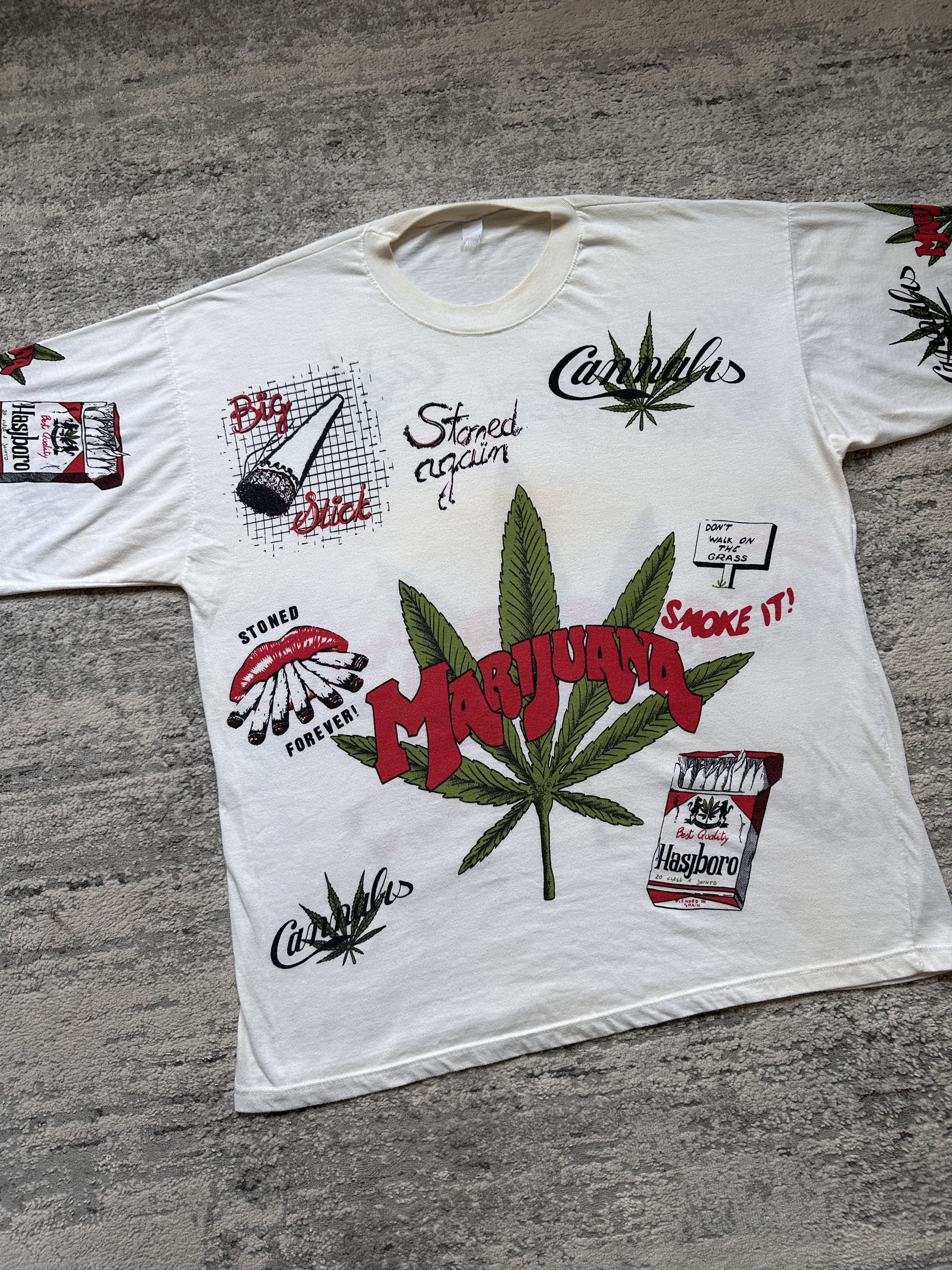 Vintage Vintage Cannabis Culture Graphic Oversize Streetwear T-Shirt Size US XL / EU 56 / 4 - 3 Thumbnail