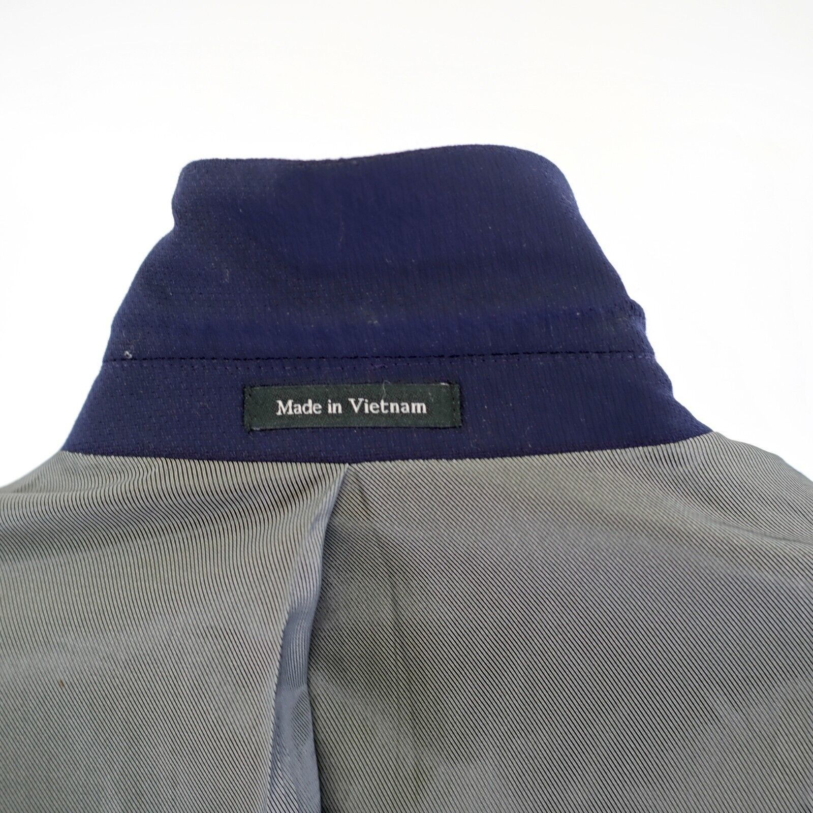 Pronto Uomo Pronto Uomo Textured Basketweave Wool Blue 36S 2 Button Blaz Size 36S - 11 Thumbnail