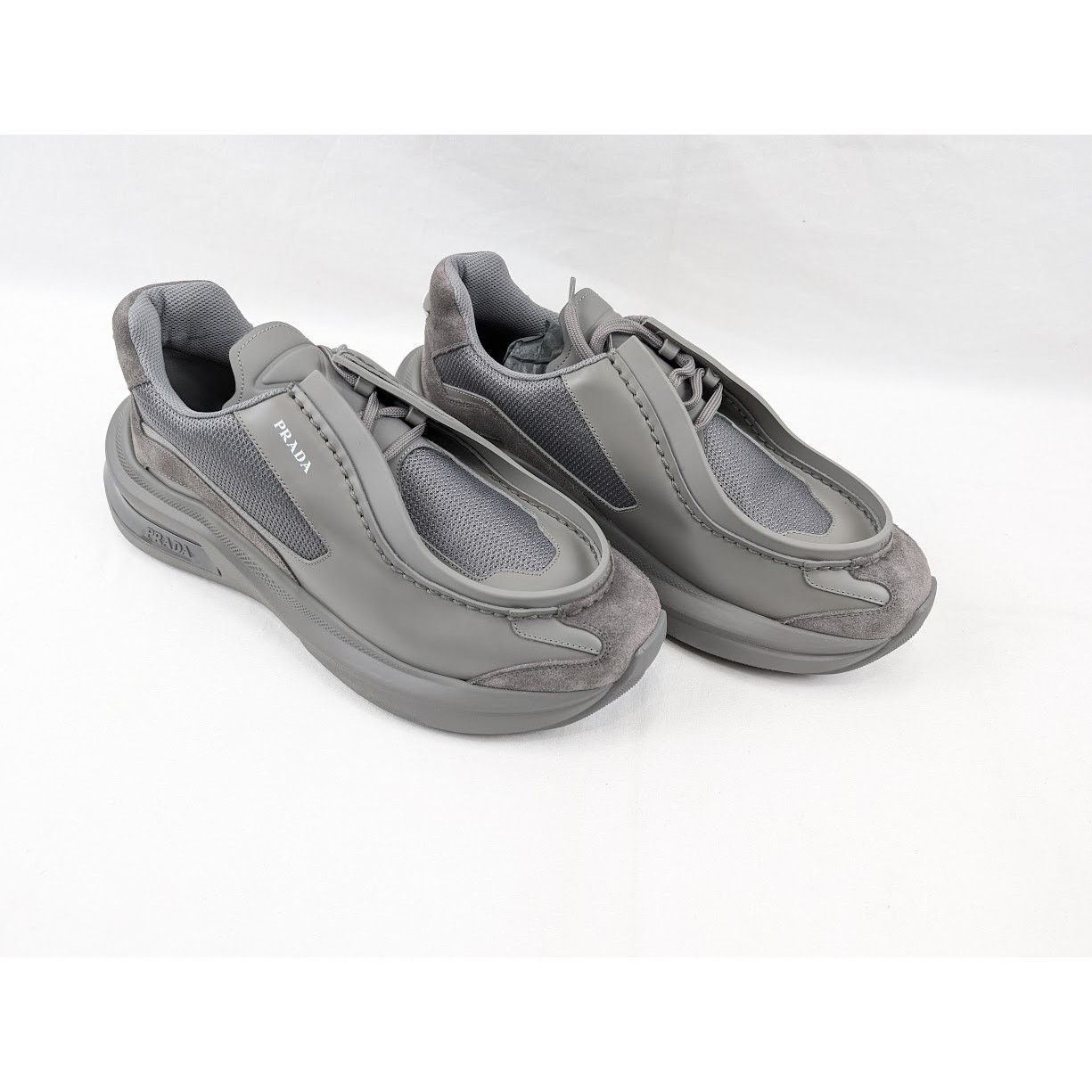 Prada o1rshd1 Spaz Rois Bike Sneakers in Marmo Size US 12 / EU 45 - 12 Thumbnail