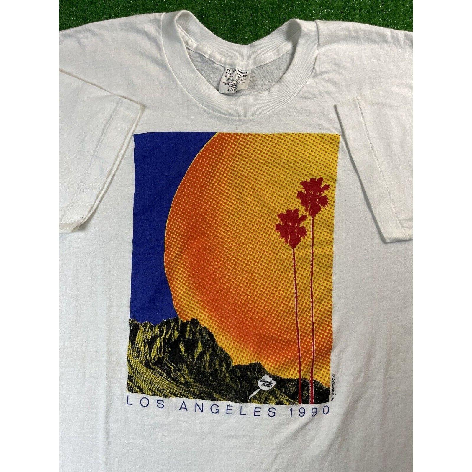 image of Vintage 90's Stanley Desantis Los Angeles XL Art Shirt Usa in White, Men's