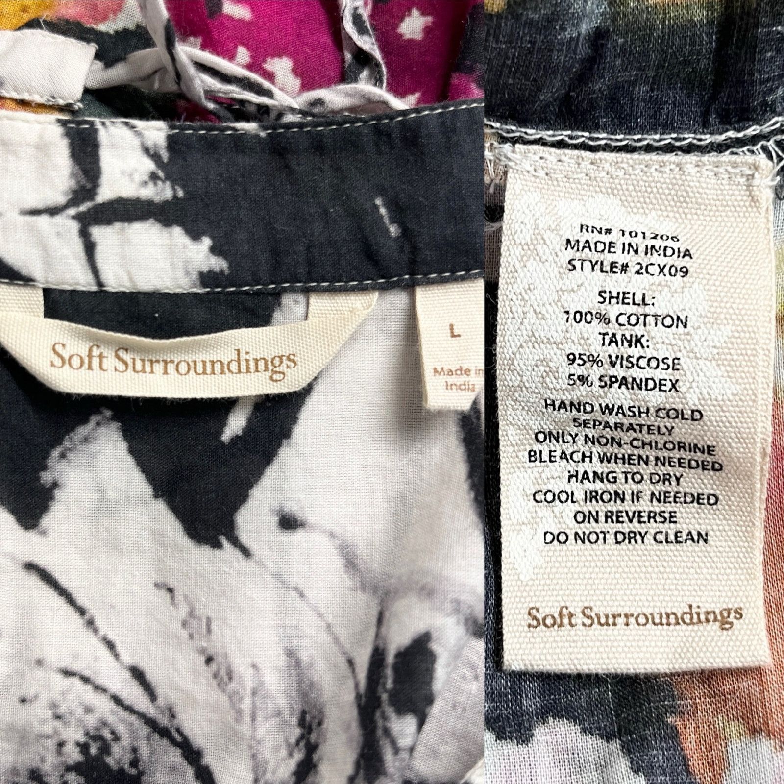 Other Soft Surroundings Champs De Fleur Floral Shirt L Button Down Size L / US 10 / IT 46 - 10 Thumbnail