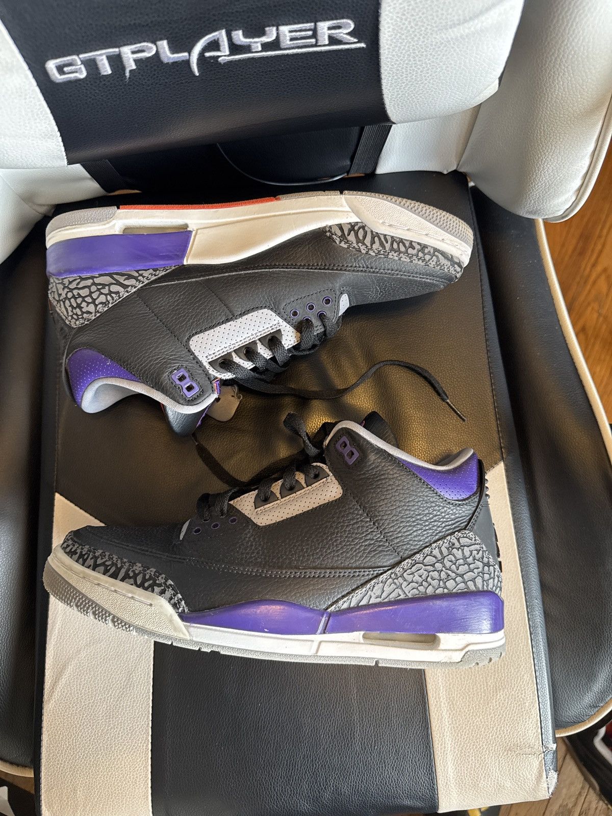Jordan Brand × Nike Jordan 3 Retro Purple-Cement Size US 10 / EU 43 - 7 Thumbnail