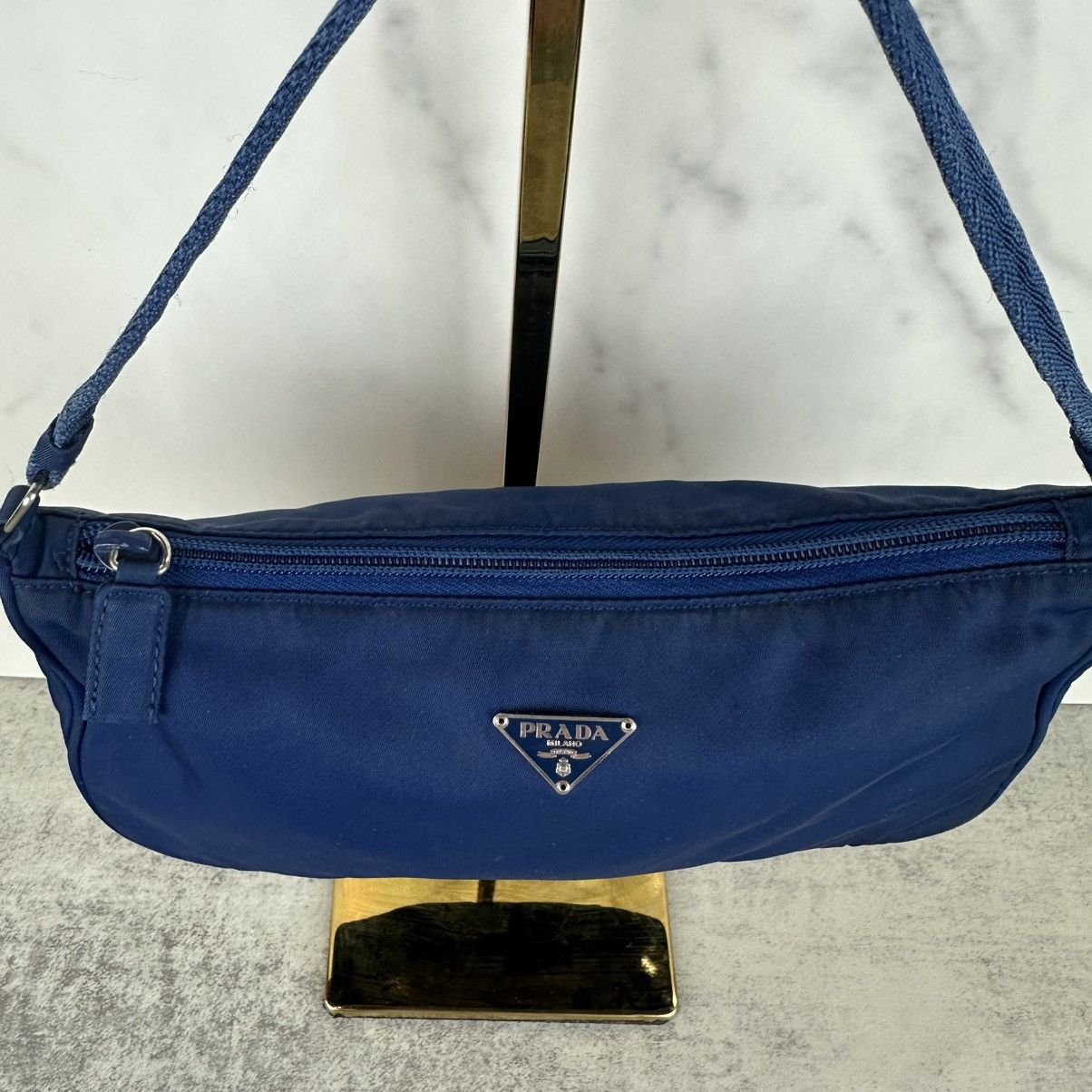 Prada Blue Prada Nylon Pochette Size ONE SIZE - 4 Thumbnail