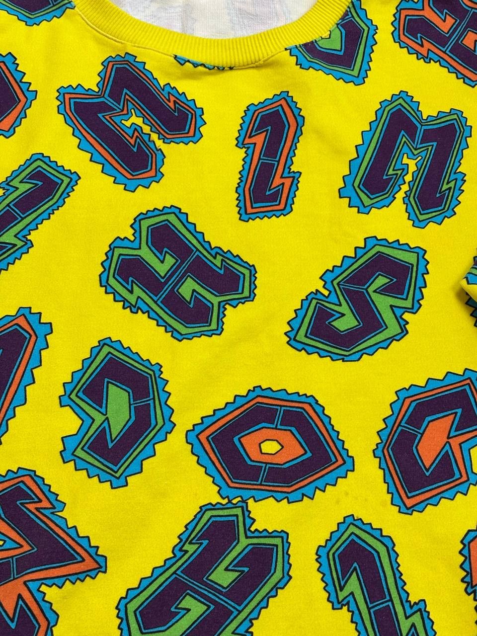 Moschino Moschino Swim Allover Graphic Logo Sweatshirt - Yellow/Multi Size US M / EU 48-50 / 2 - 7 Thumbnail