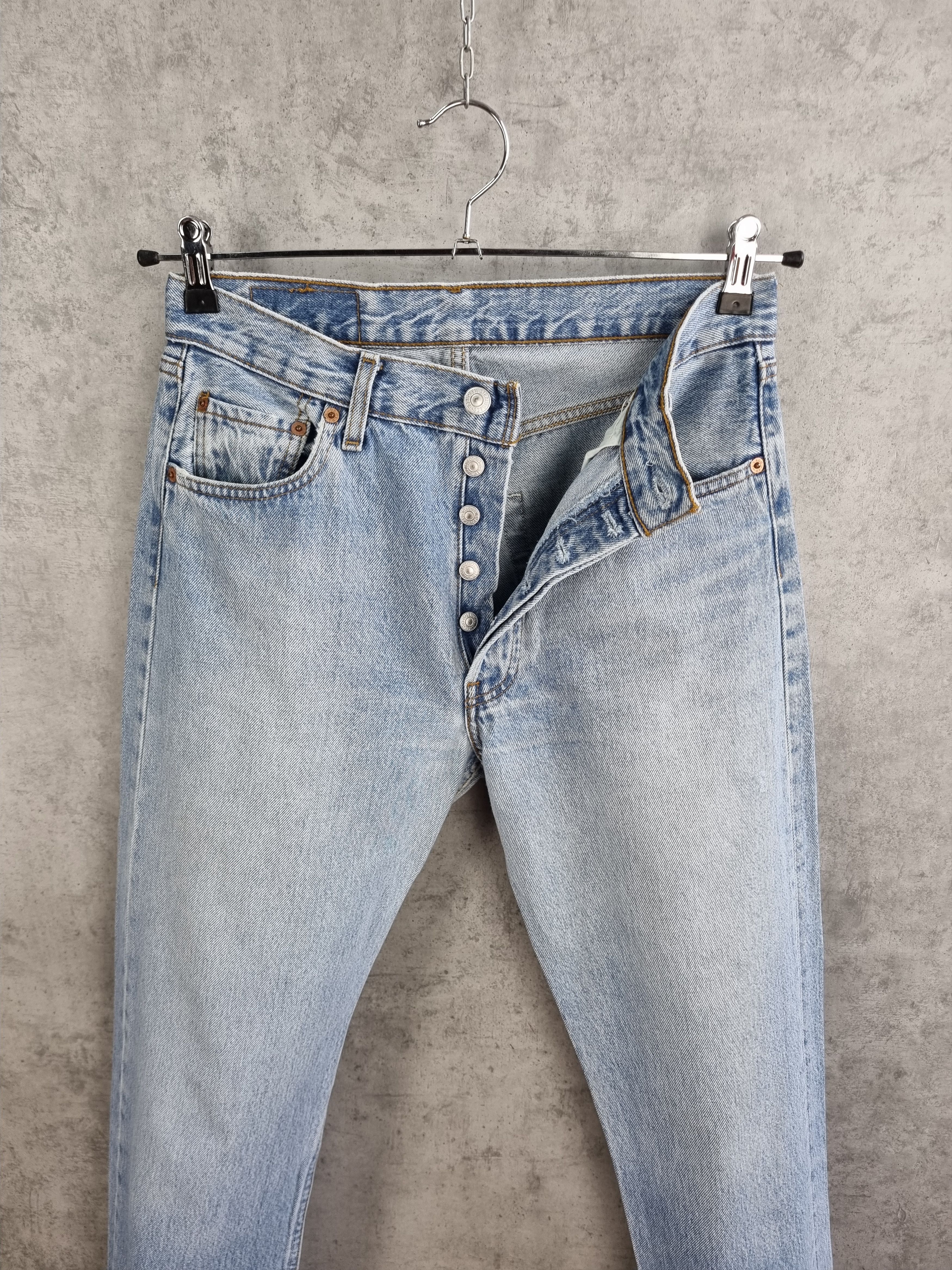 Levi's × Levi's Vintage Clothing × Vintage 95s Unique Blue Sky Faded in Time Levis 501 Beautiful Jeans Size US 31 - 10 Thumbnail