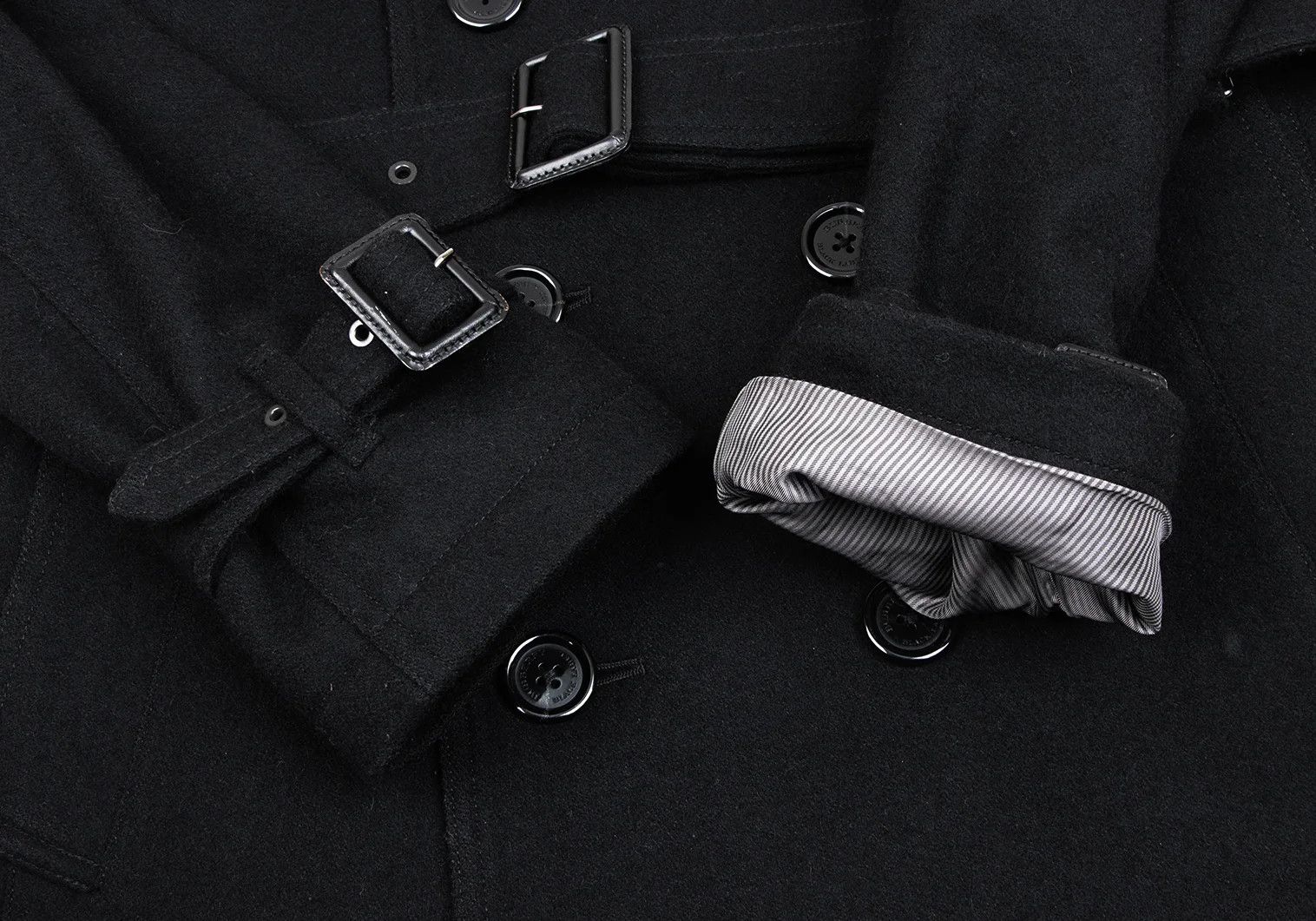 Burberry Wool Melton Half Coat with Removable Liner in Black, Size M Size US M / EU 48-50 / 2 - 8 Thumbnail