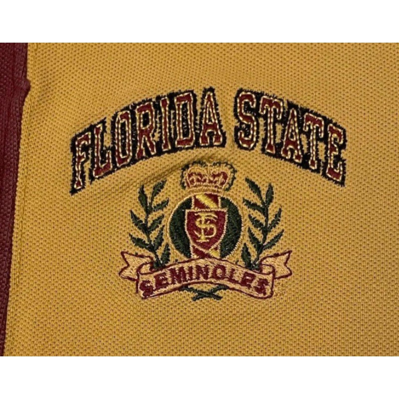 Vintage VINTAGE Florida State University Shirt L Yellow 90s Grunge College Seminoles Polo Short Sleeve Mens Size US L / EU 52-54 / 3 - 2 Thumbnail