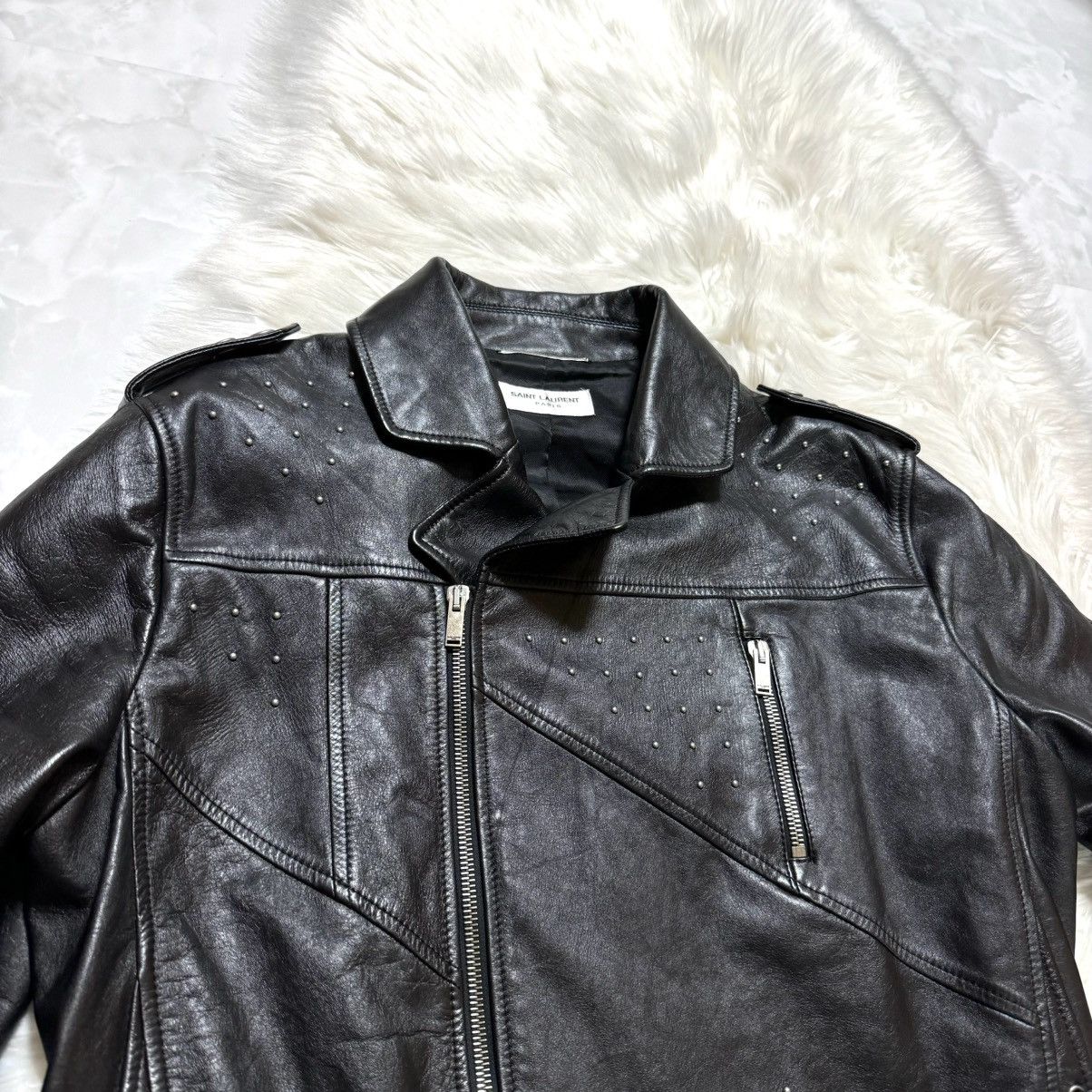 Saint Laurent Paris Saint Laurent Paris, dot studs, cropped leather Jacket Size US M / EU 48-50 / 2 - 21 Thumbnail