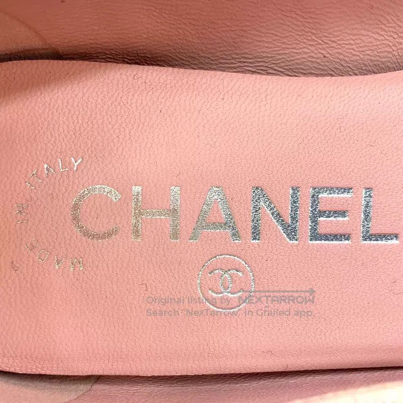 Chanel Chanel Light pink bow woven tweed casual flat shoes Size US 5 / IT 35 - 7 Thumbnail