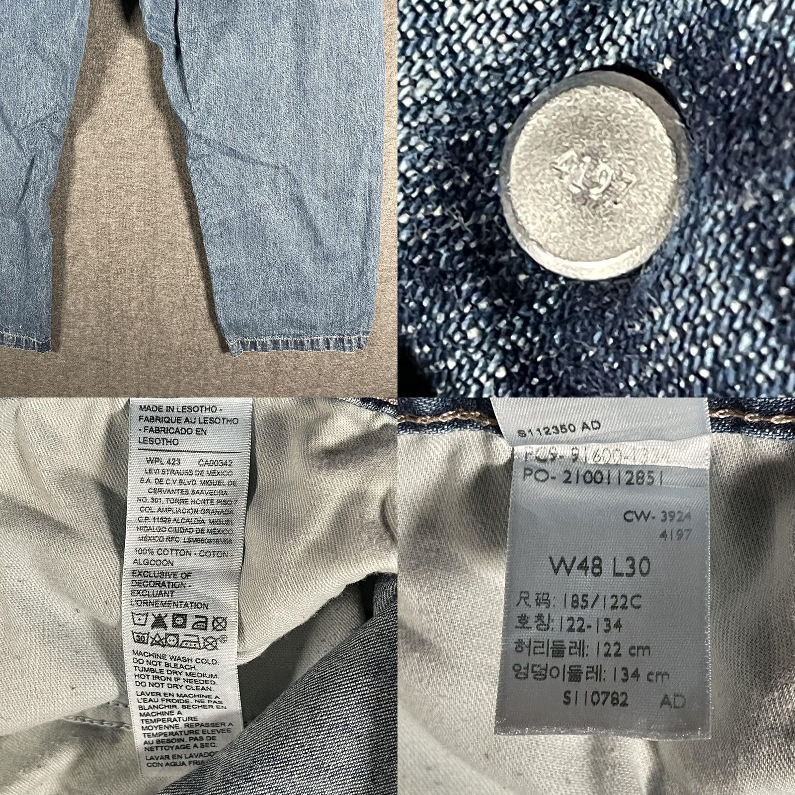 Vintage Levi Strauss Signature Jeans Mens 48x30 Blue Carpenter Relaxed Fit Workwear Denim Jeans Mens Big & Tall Modern 90s Style Hammer Loop Pocket Logo Size US 32 / EU 48 - 8 Thumbnail