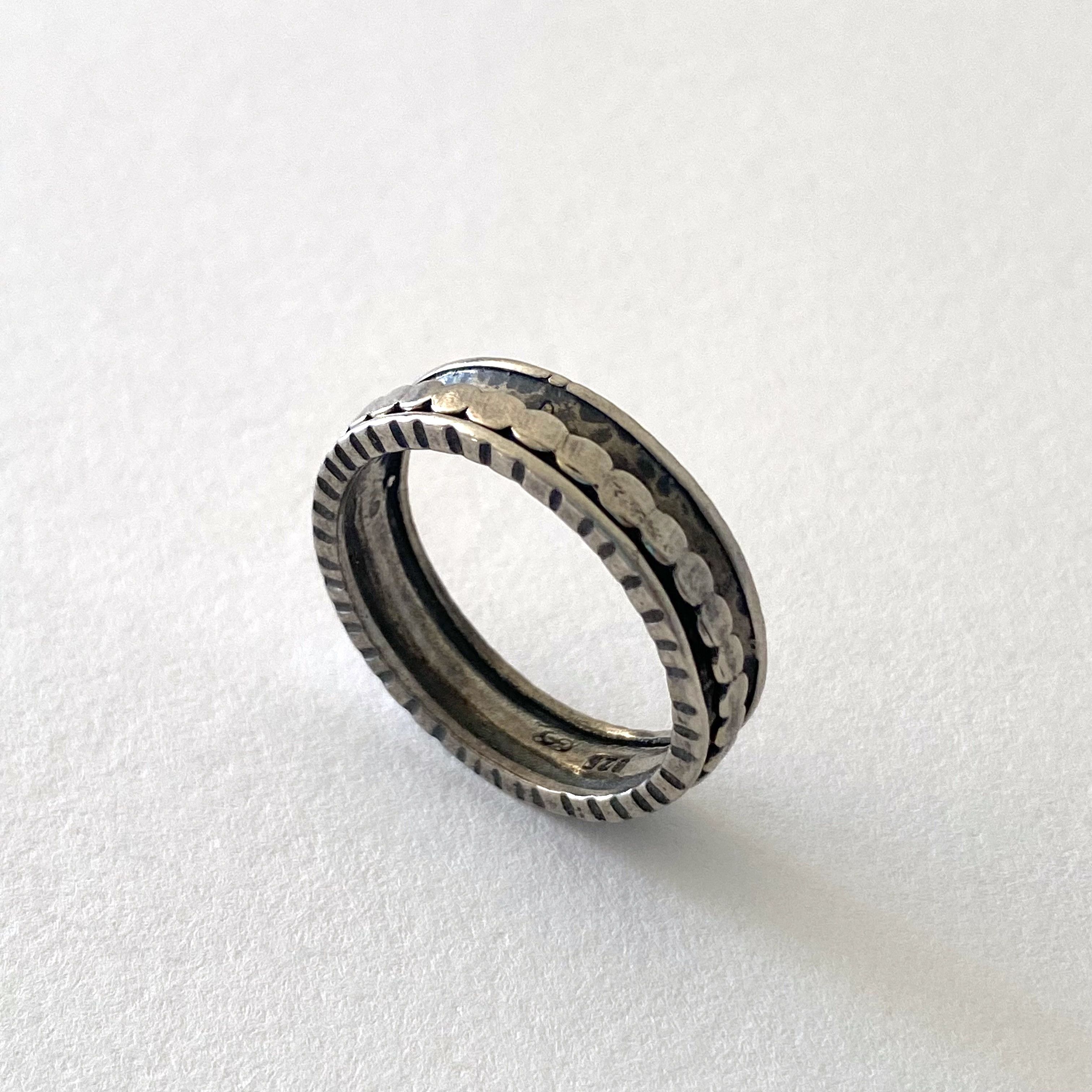 1957 MID CENTURY SWEDISH MODERN STERLING SILVER SPINNER RING