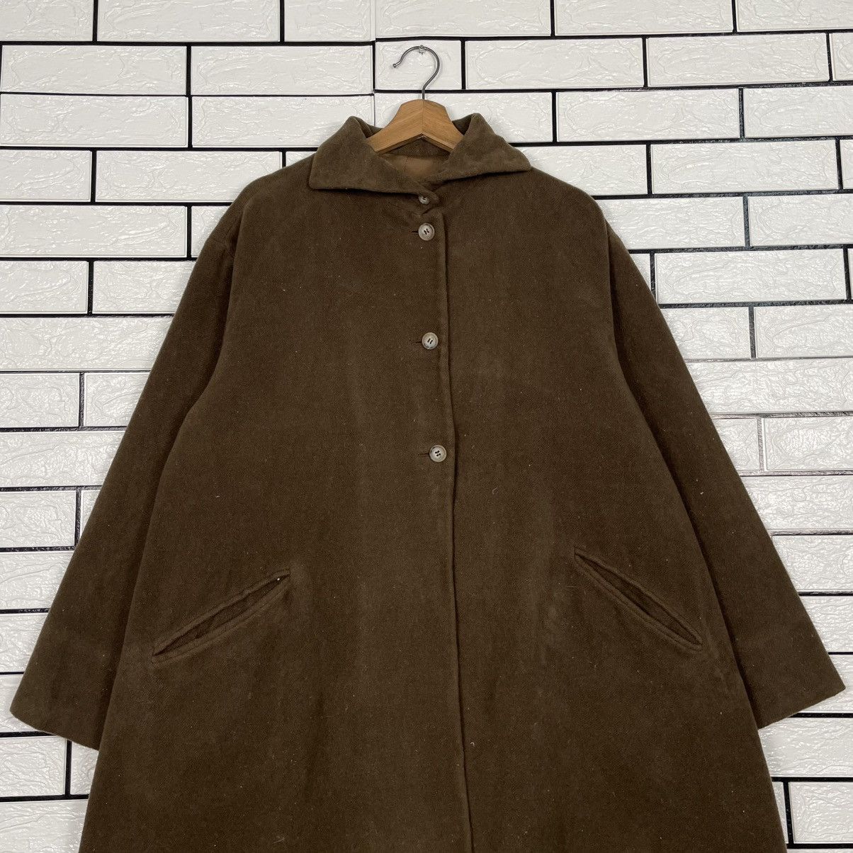 Other Ixia Made In Italy Brown Wool Cashmere Overcoat Size M / US 6-8 / IT 42-44 - 3 Thumbnail