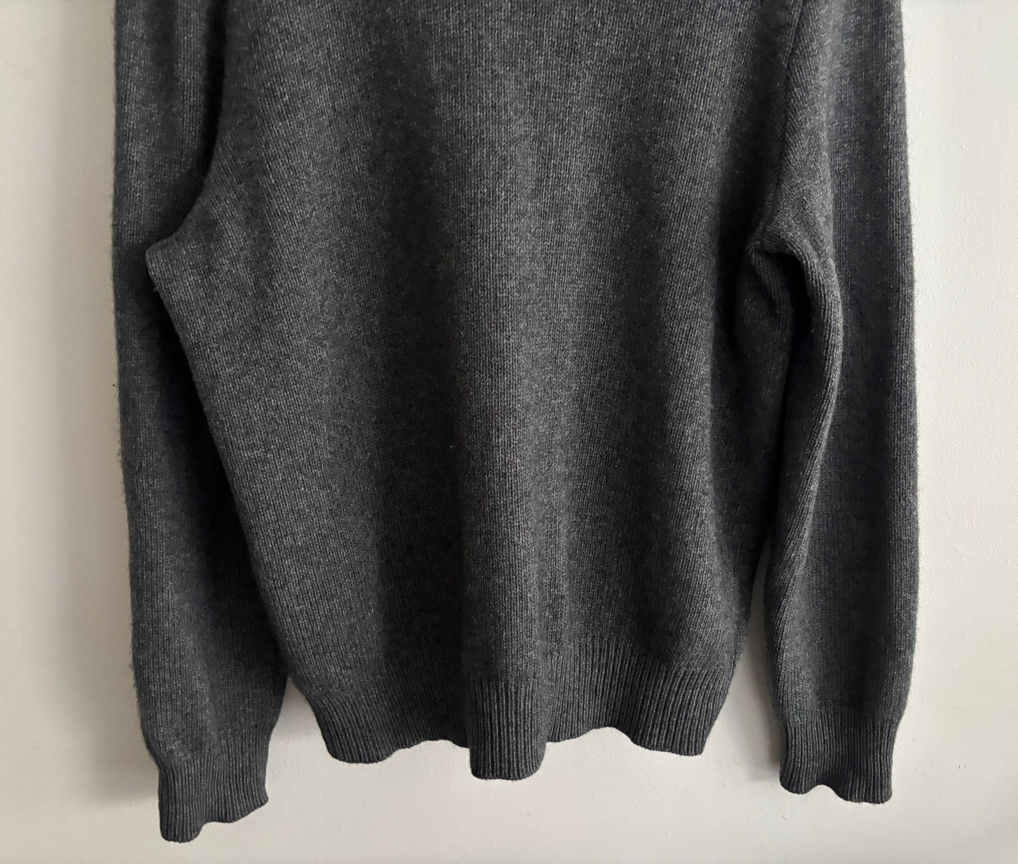 Polo Ralph Lauren $445 Grey Shawl Collar Cashmere Wool Fisherman’s Sweater Size US L / EU 52-54 / 3 - 9 Thumbnail