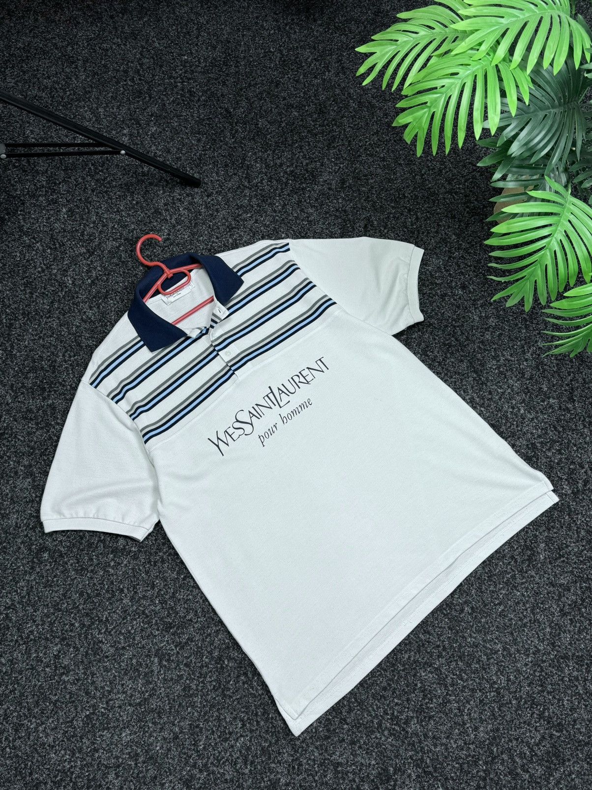 Yves Saint Laurent YSL POLO T-SHIRT RARE VINTAGE BIG LOGO YVES SAINT LAURENT Size US L / EU 52-54 / 3 - 1 Thumbnail